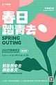 春天春日踏青抽象植物花卉绿粉色简约海报