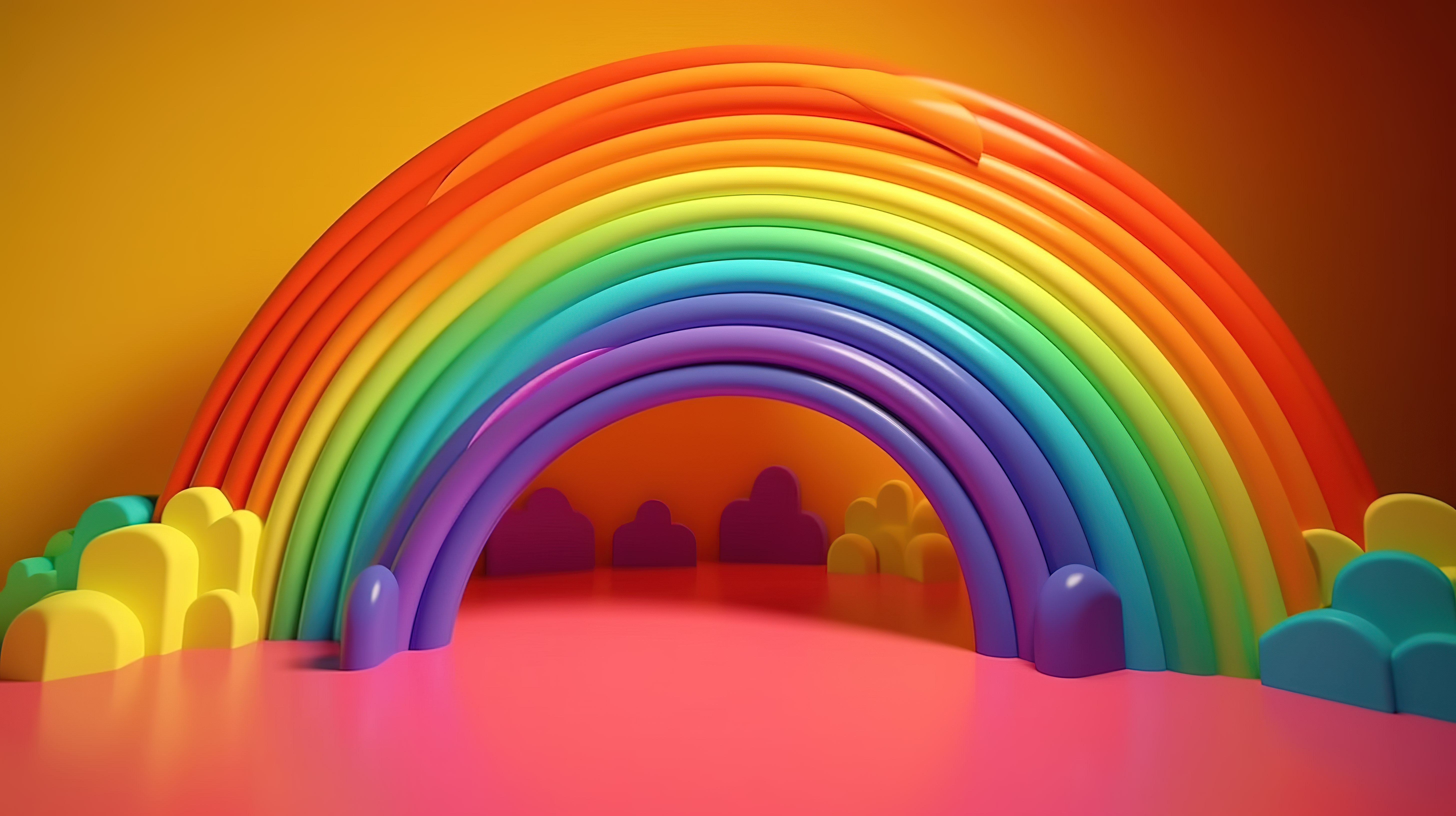 多彩多姿的背景上的老式 3d 动画彩虹图片