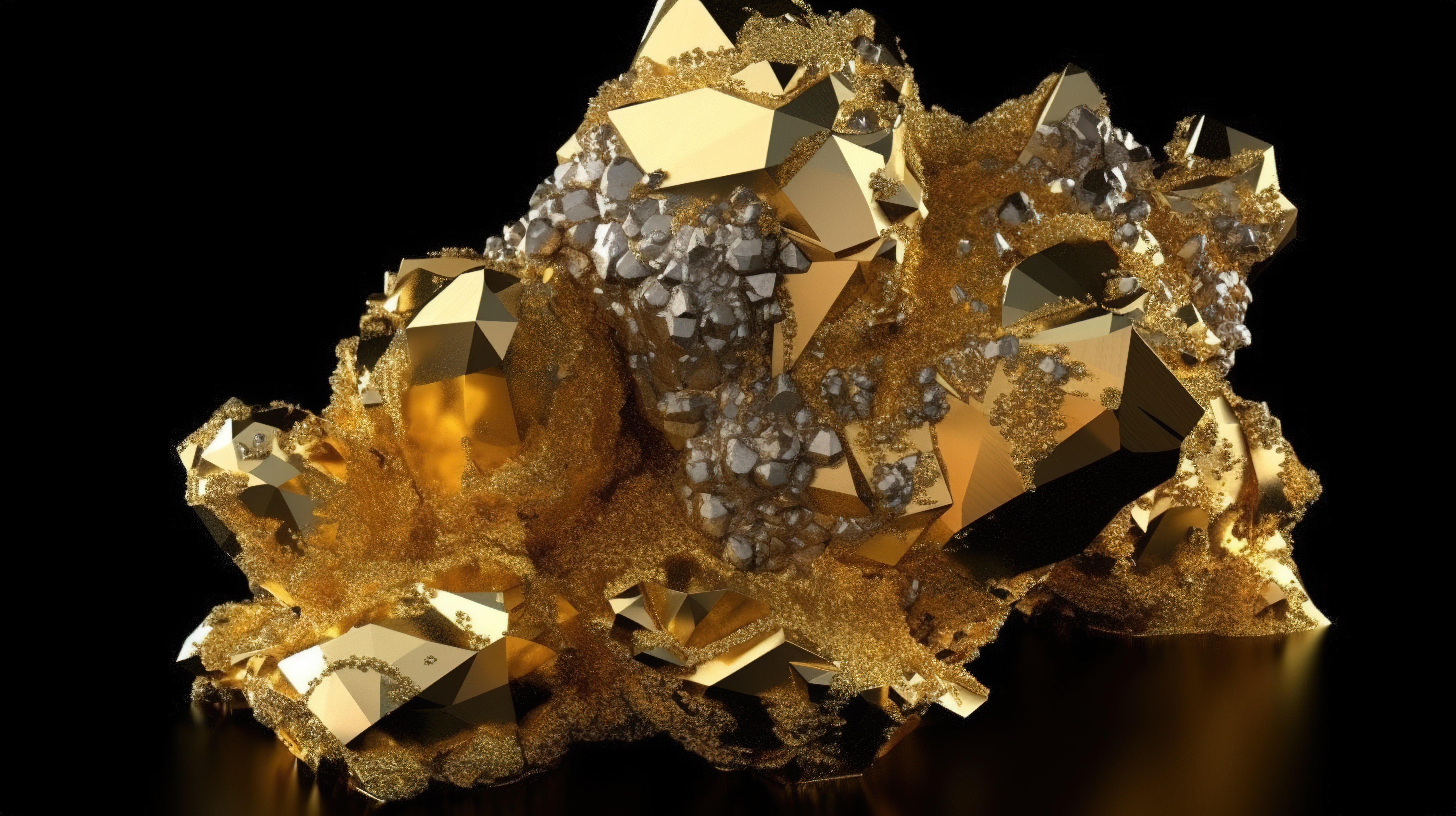 愚人金矿物形成令人惊叹的 3D 黄铁矿晶体图片