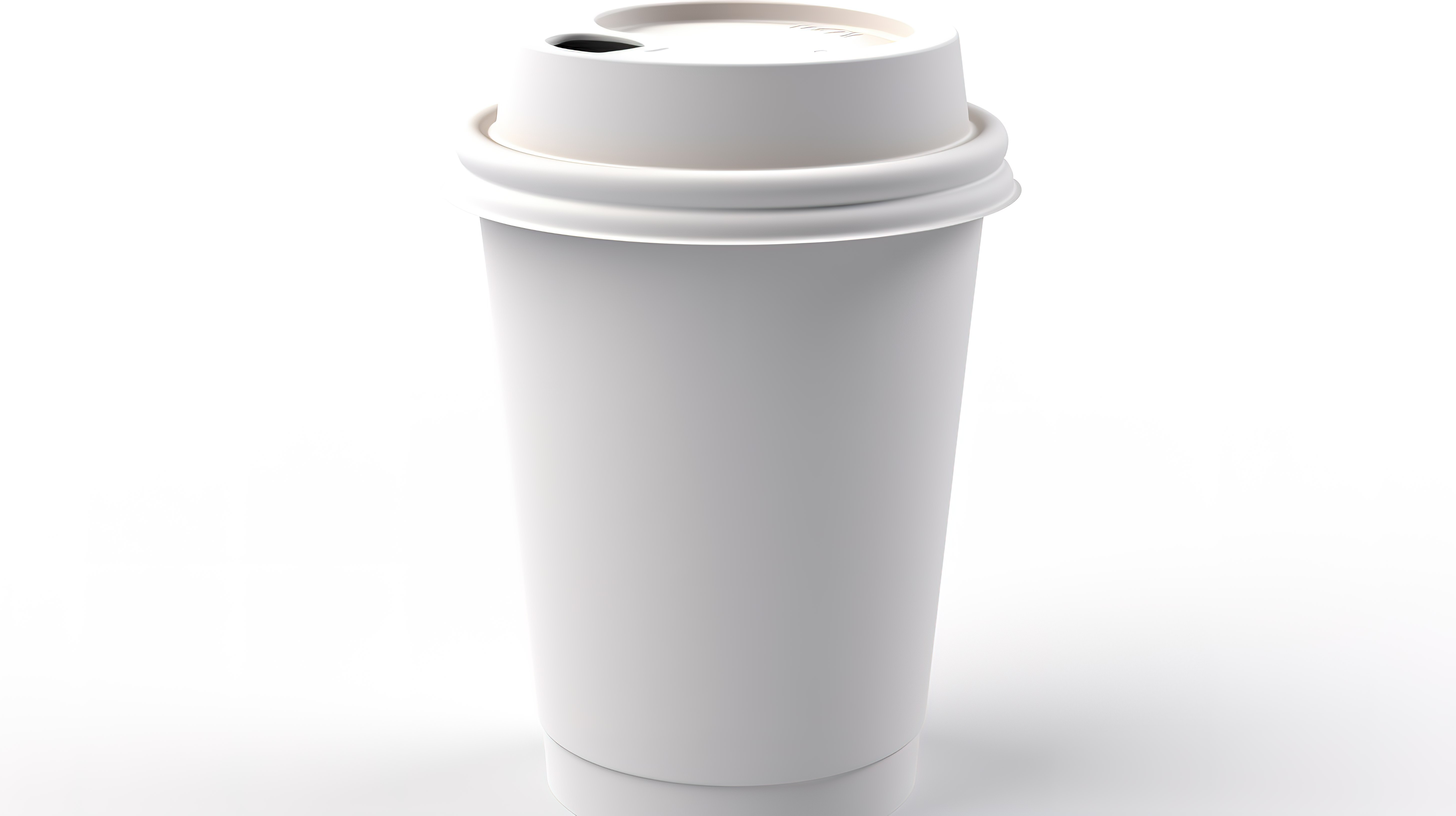 白色背景展示了 3d 渲染的空咖啡杯图片