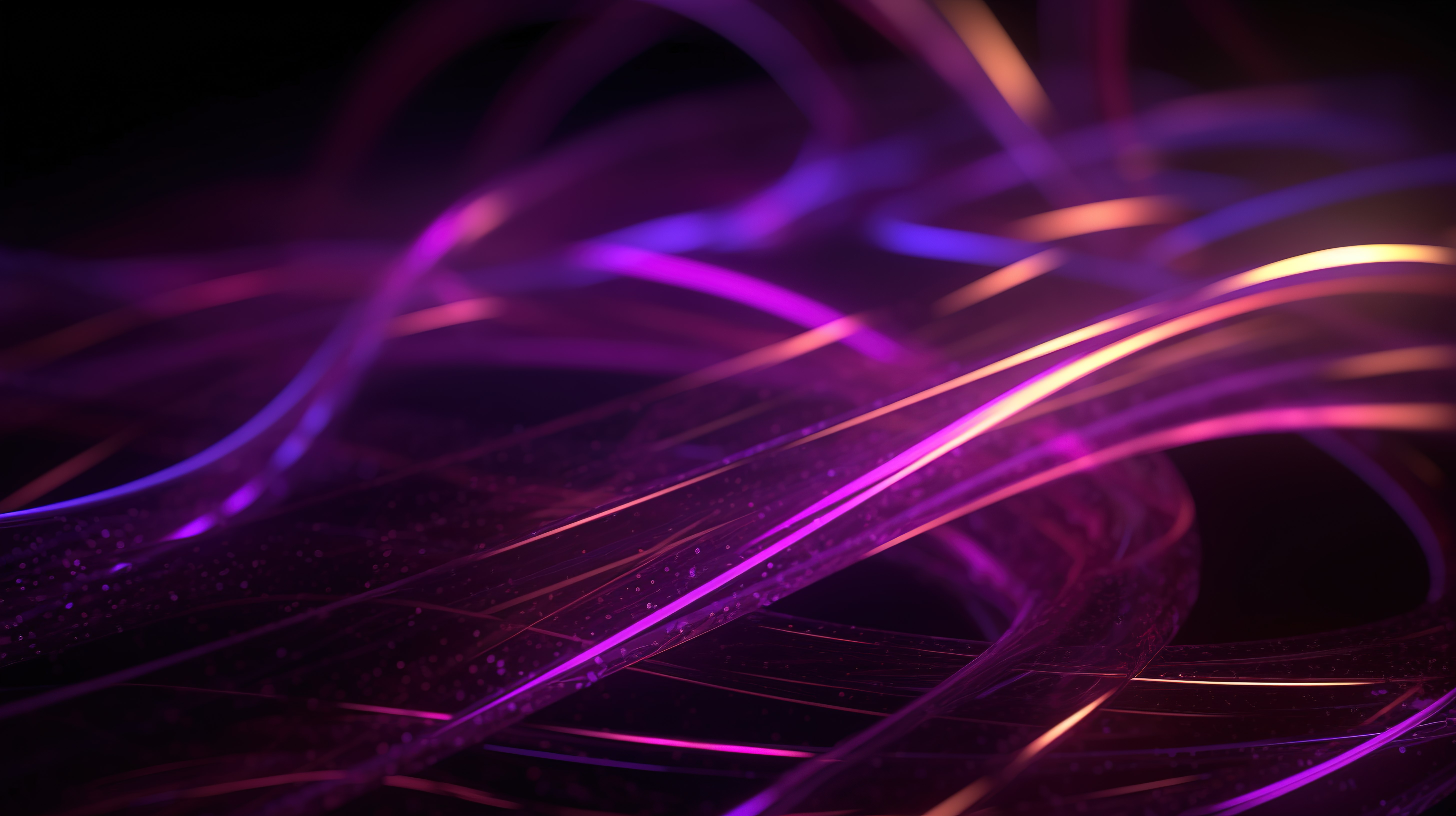发光紫色线的柔和聚焦 3D 渲染图片