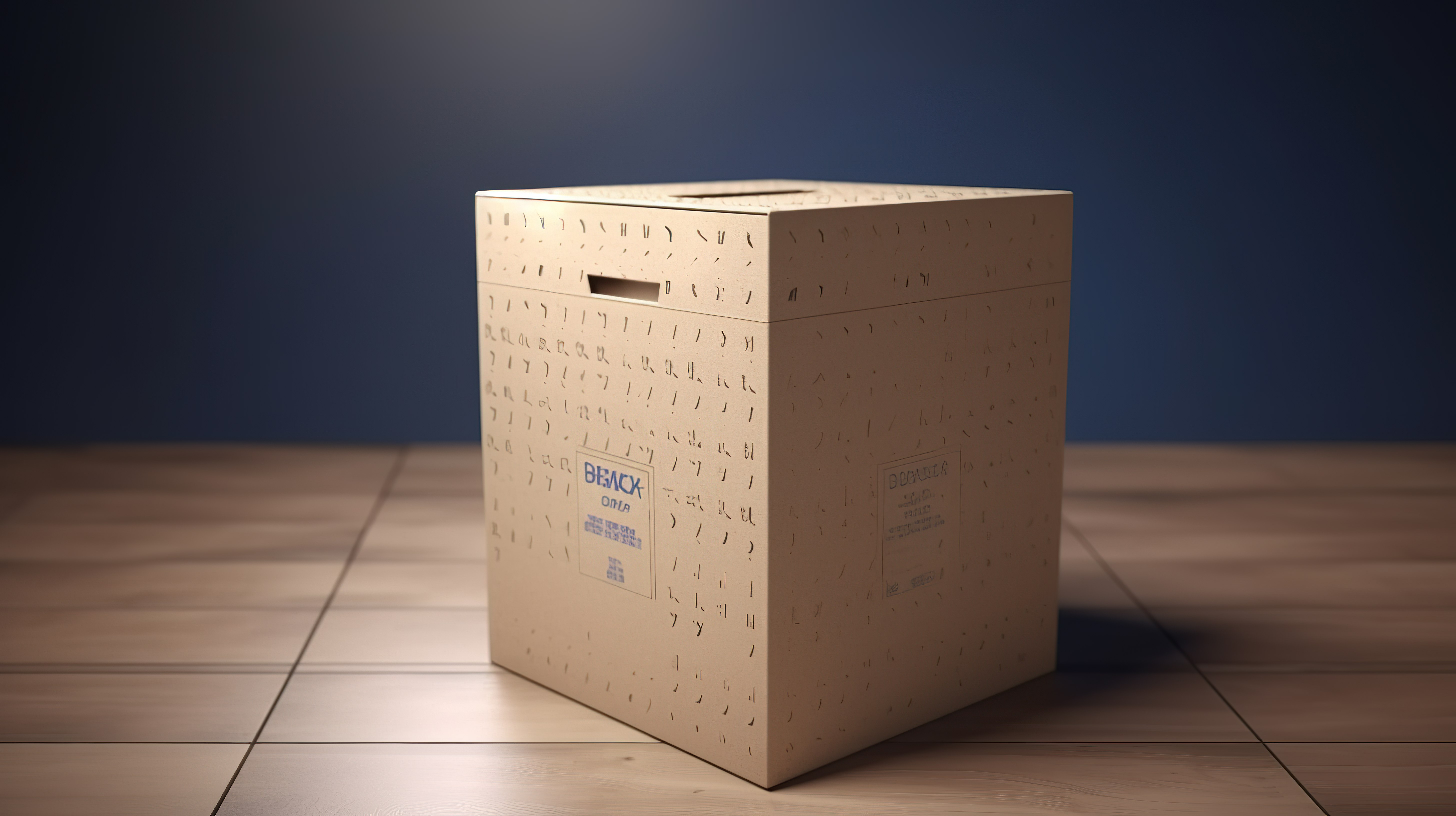 使用纸板箱作为选举日选票的骨灰盒 3D 渲染图片
