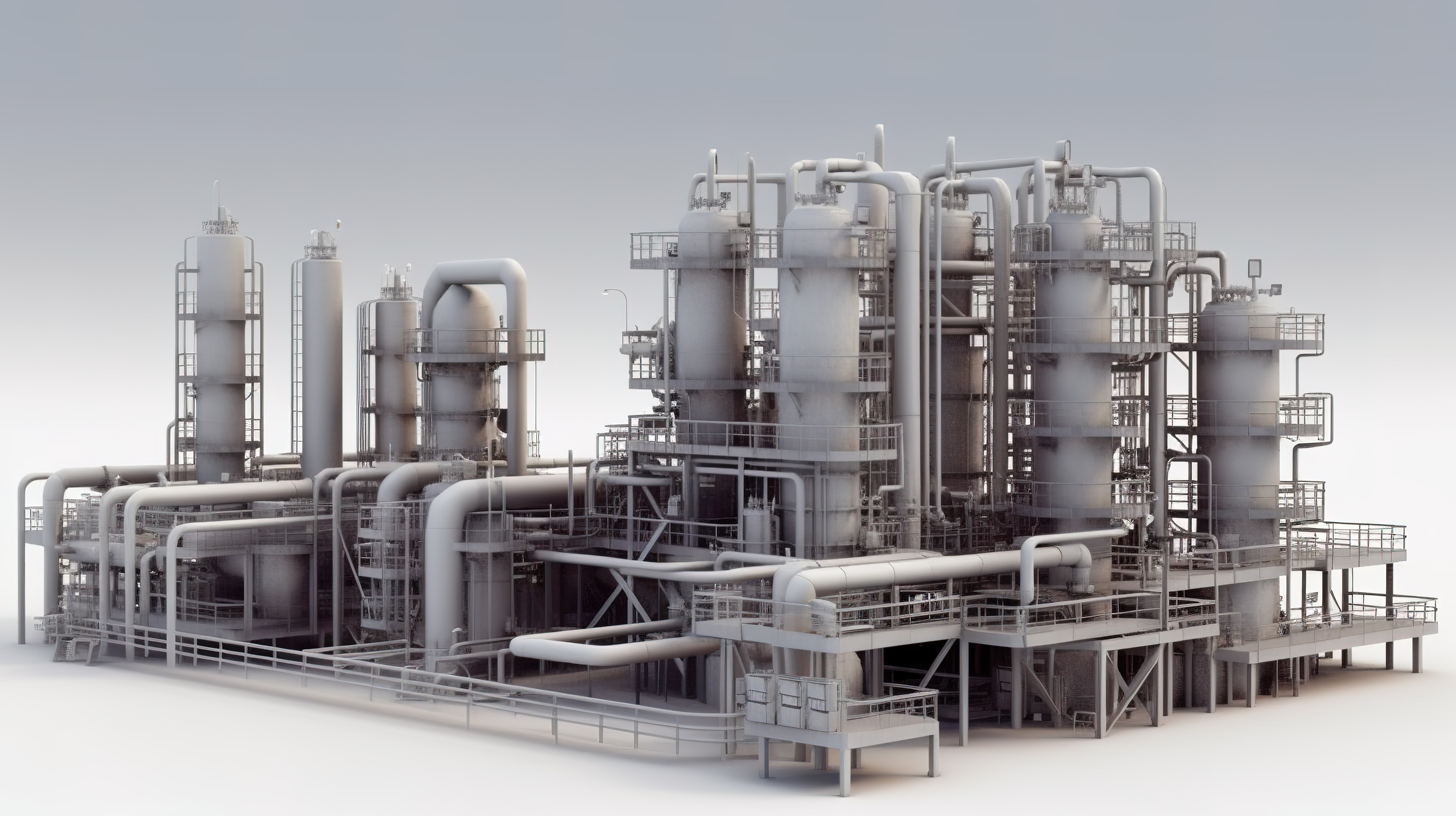 以 3d 形式呈现的石油工厂详细模型图片