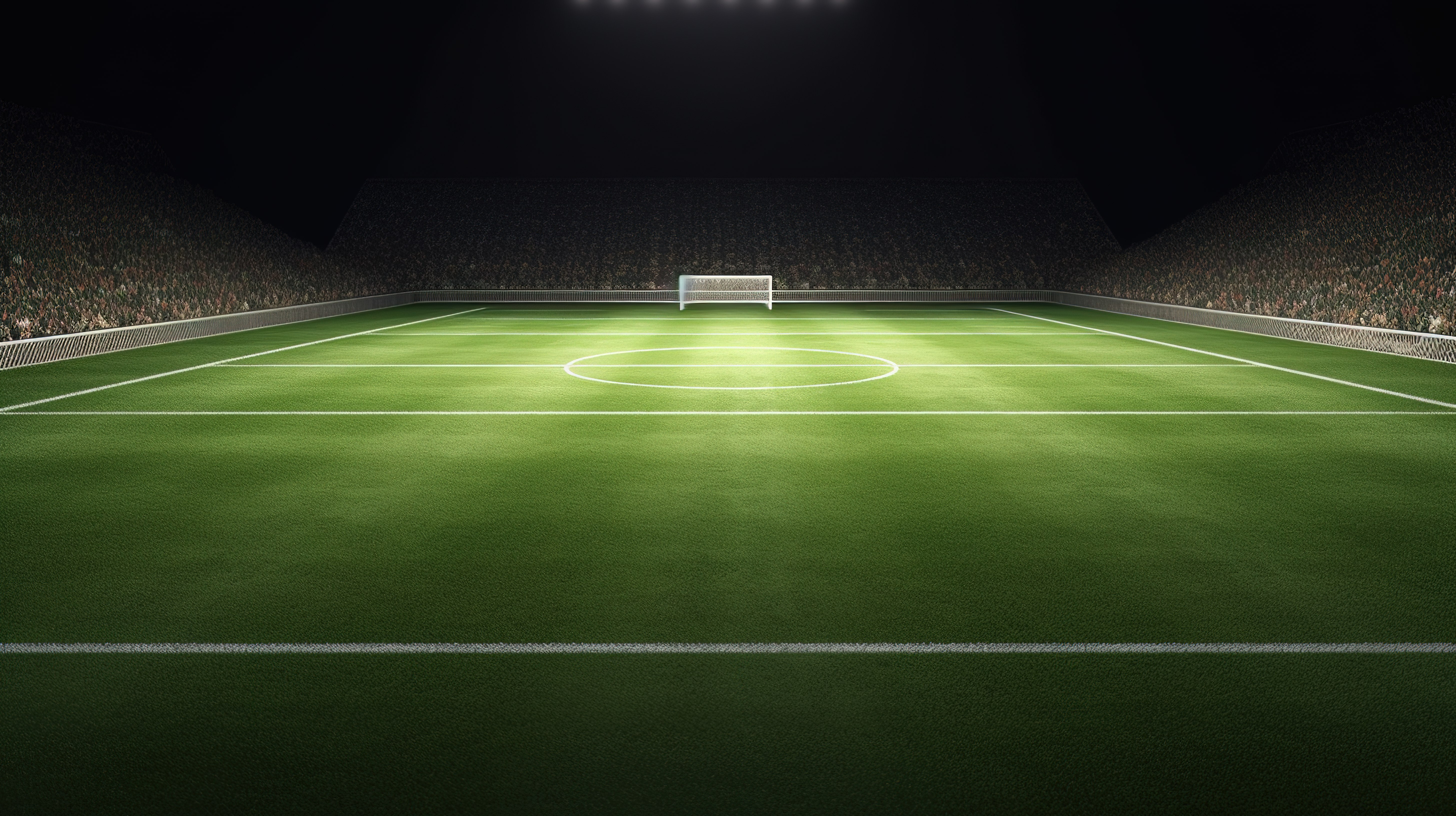 足球场的简约 3D 渲染，用于呈现足球比赛海报或横幅令人惊叹的插图图片