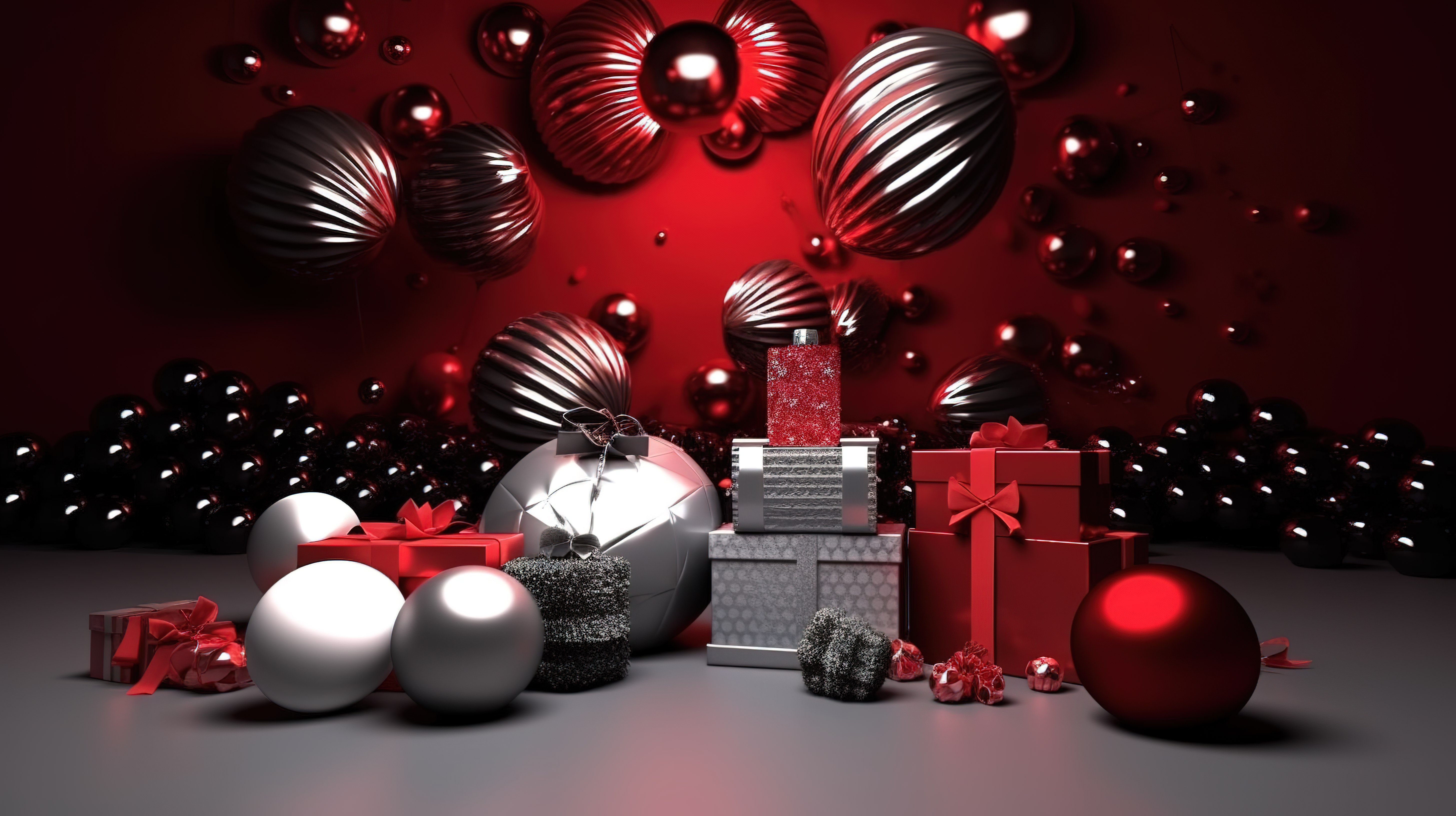 欢乐佳节3D渲染圣诞新年祝福图片