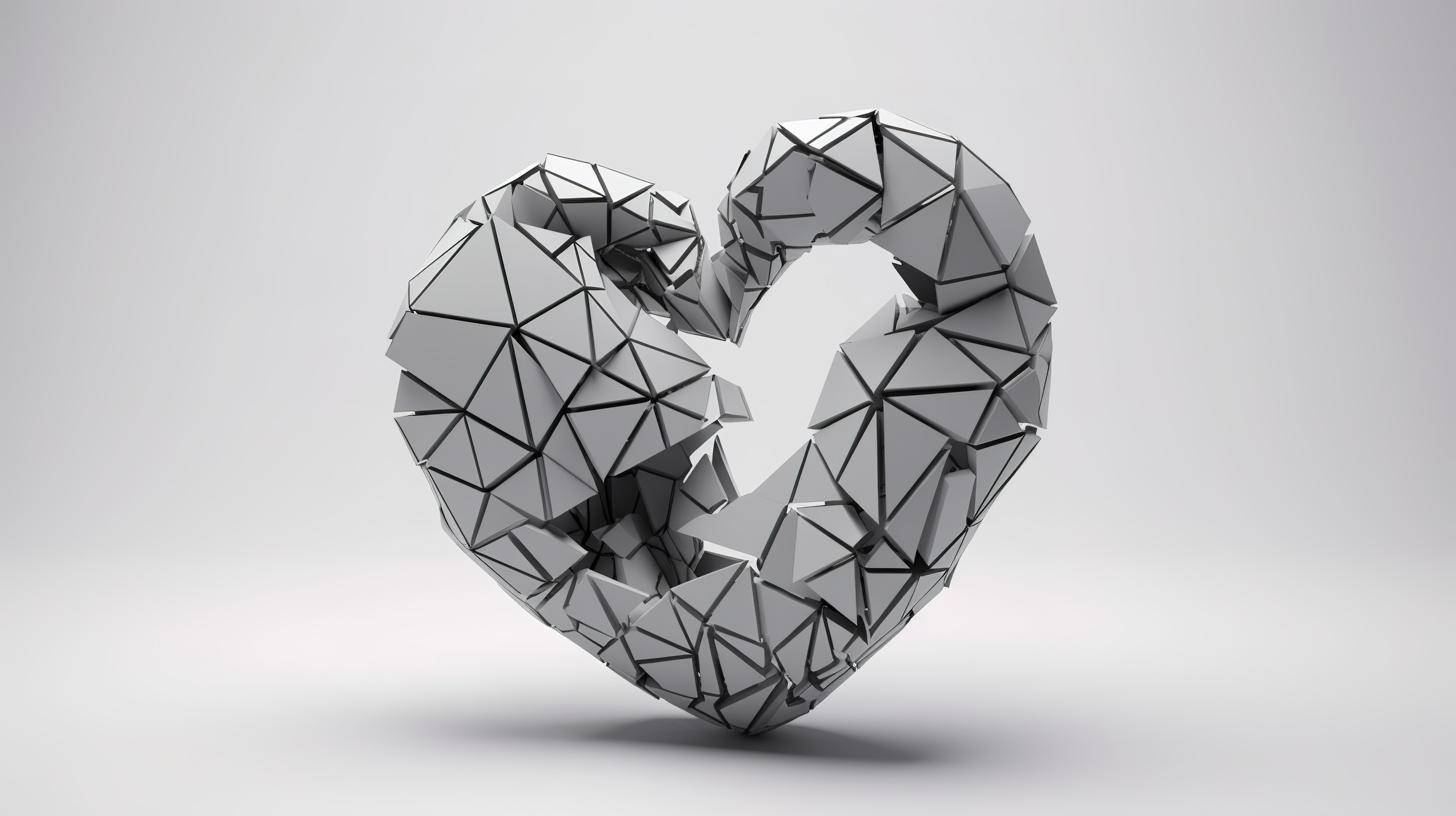 破碎的心离婚符号的线性轮廓图标 3d 在白色背景上渲染图片