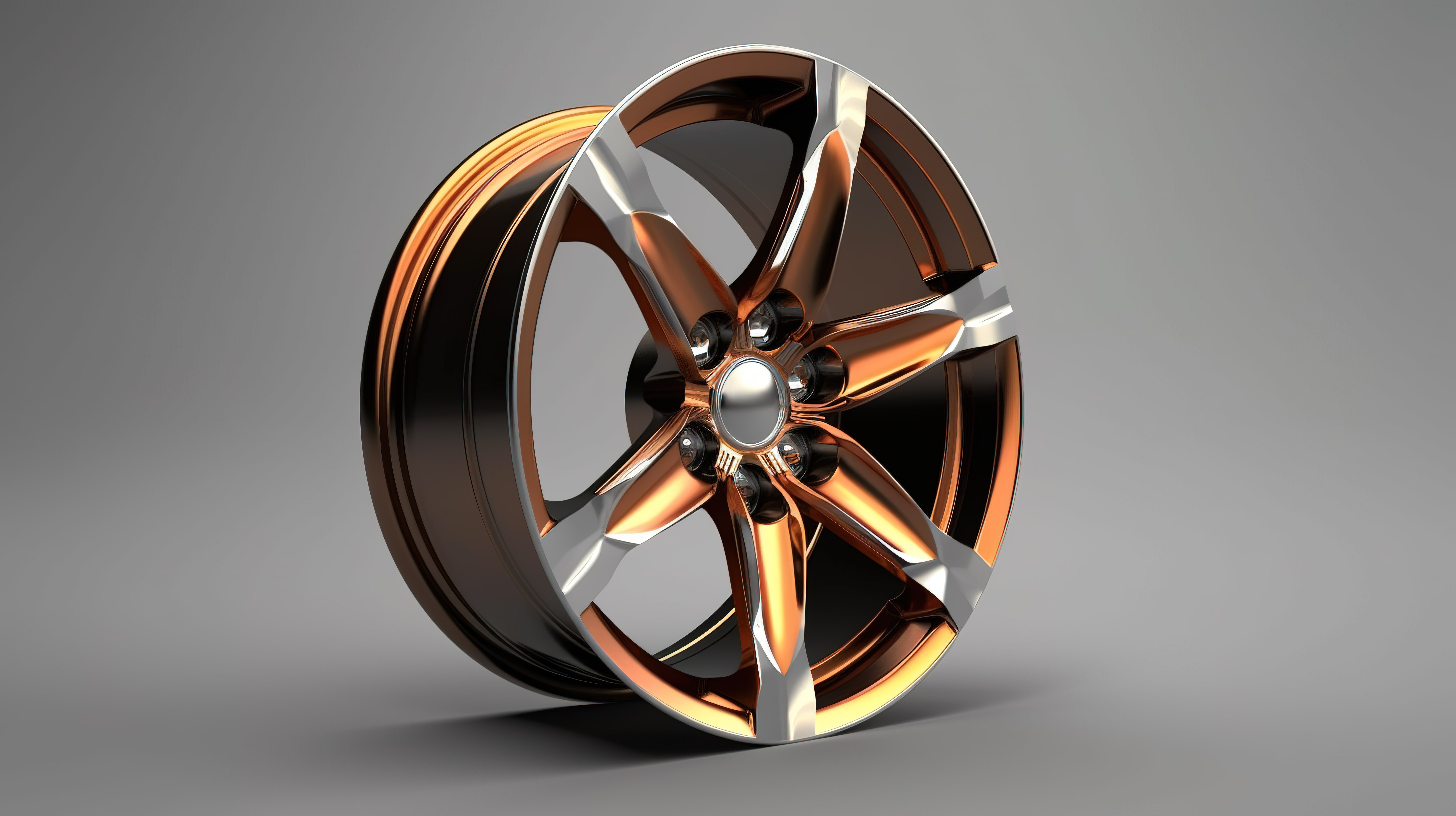 合金汽车轮毂 3D 渲染孤立插图图片
