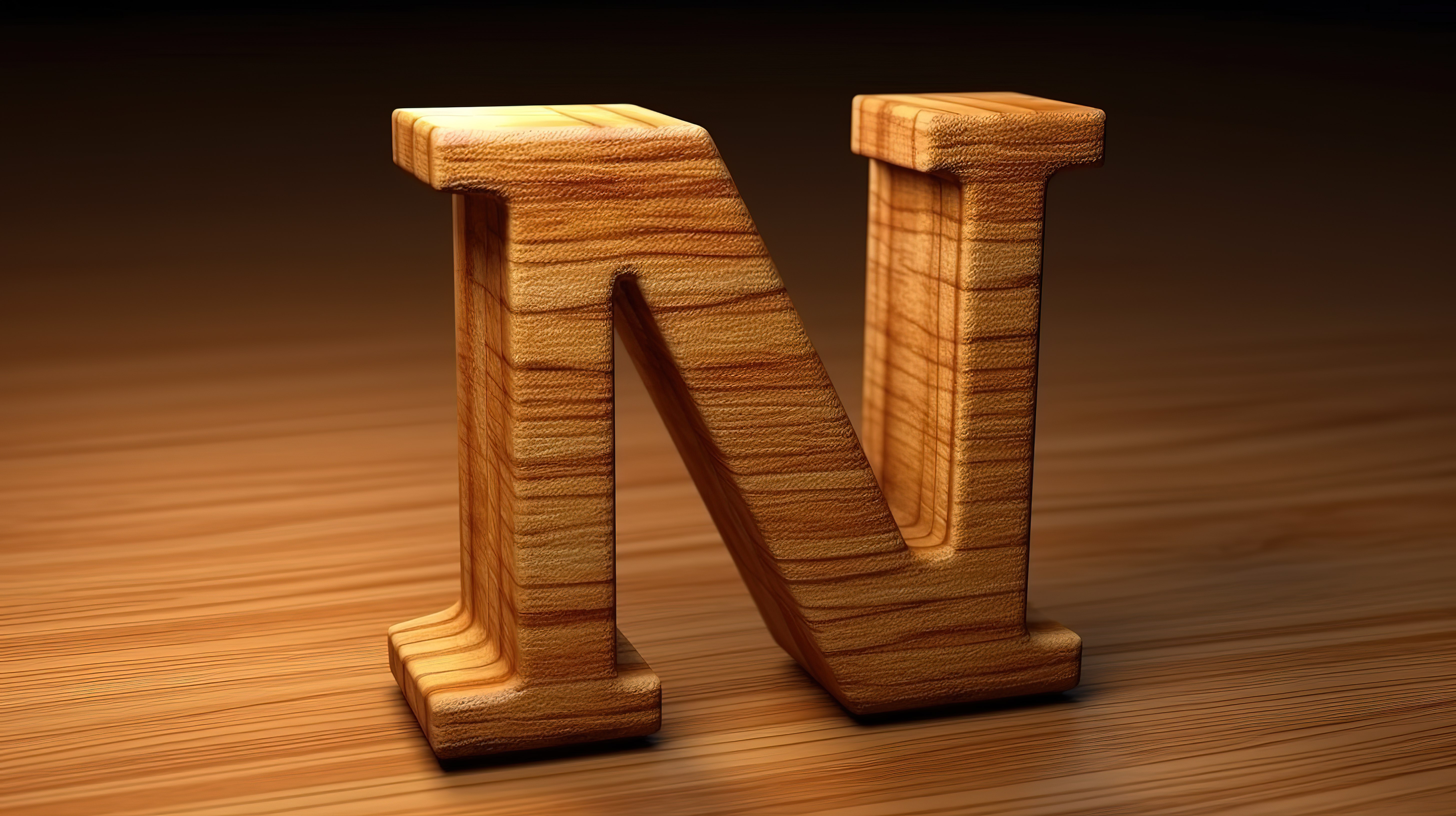 字母 m 的倾斜木质 3d 字体渲染图片