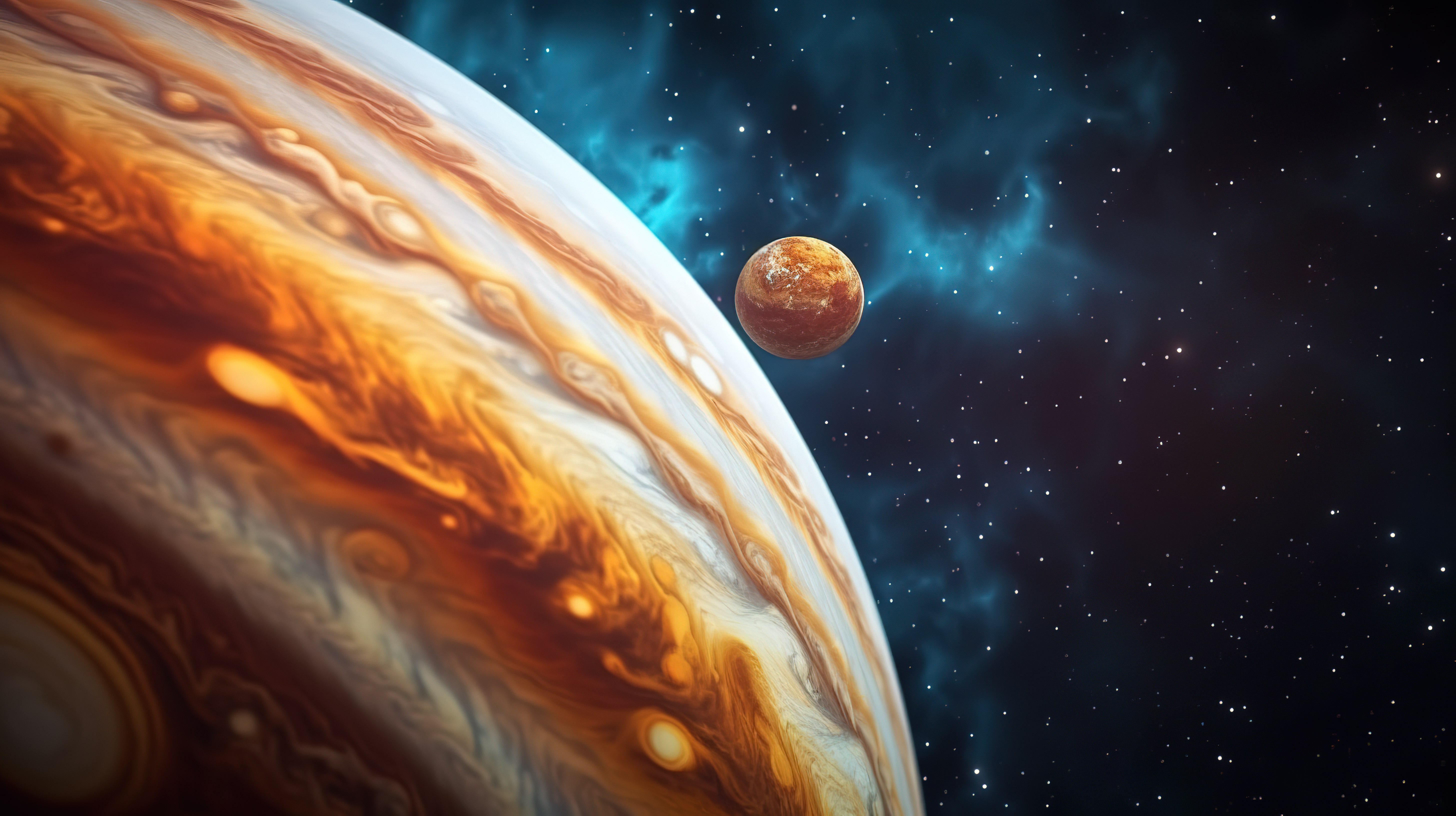 木星在外层空间的 3d 插图图片