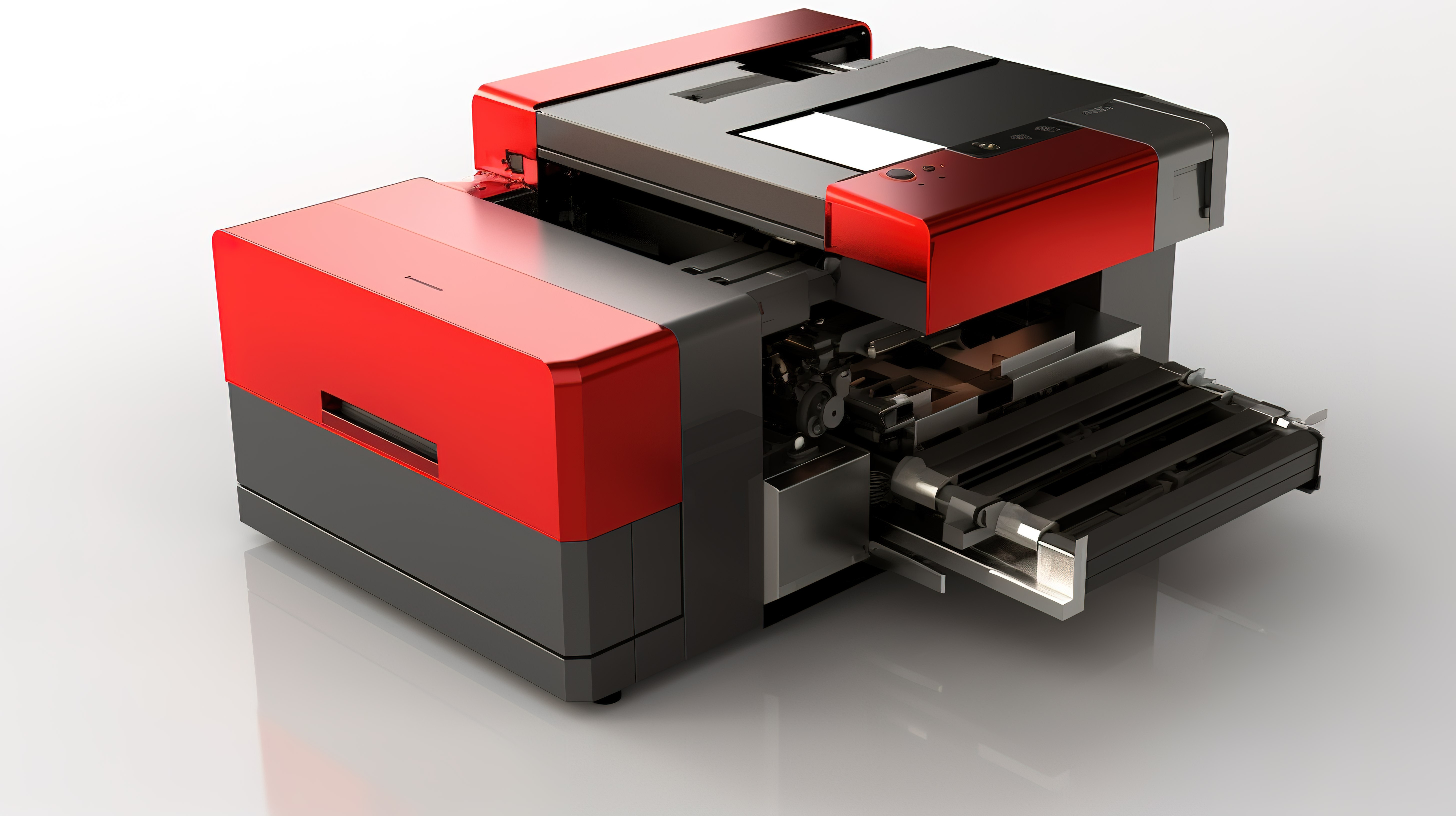 白色背景下激光 MFP 的 3D 插图图片