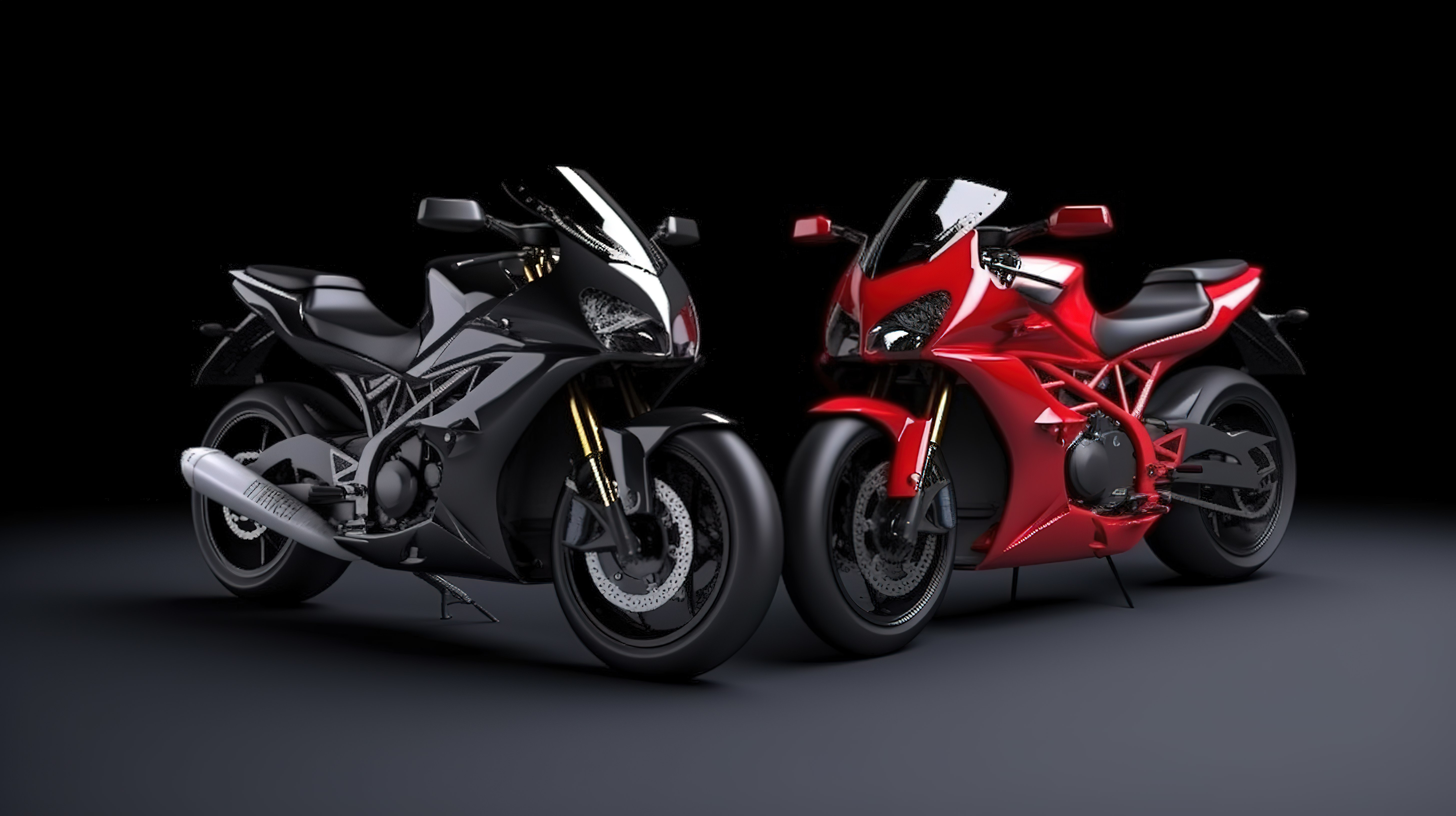 灰色背景的 3d 插图，配有红色城市运动双座摩托车图片