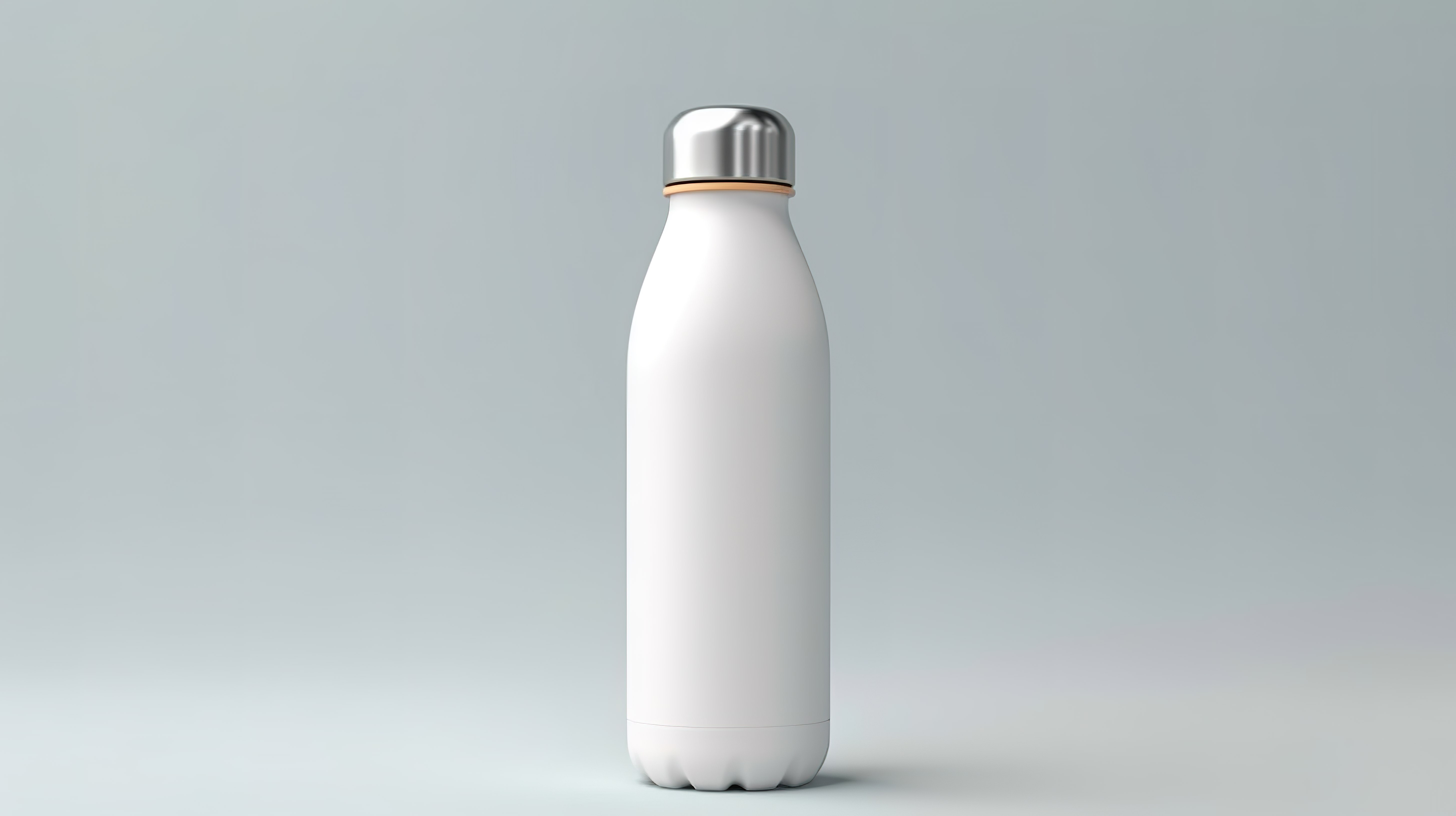3D 渲染模型中的金属盖白色瓶子图片