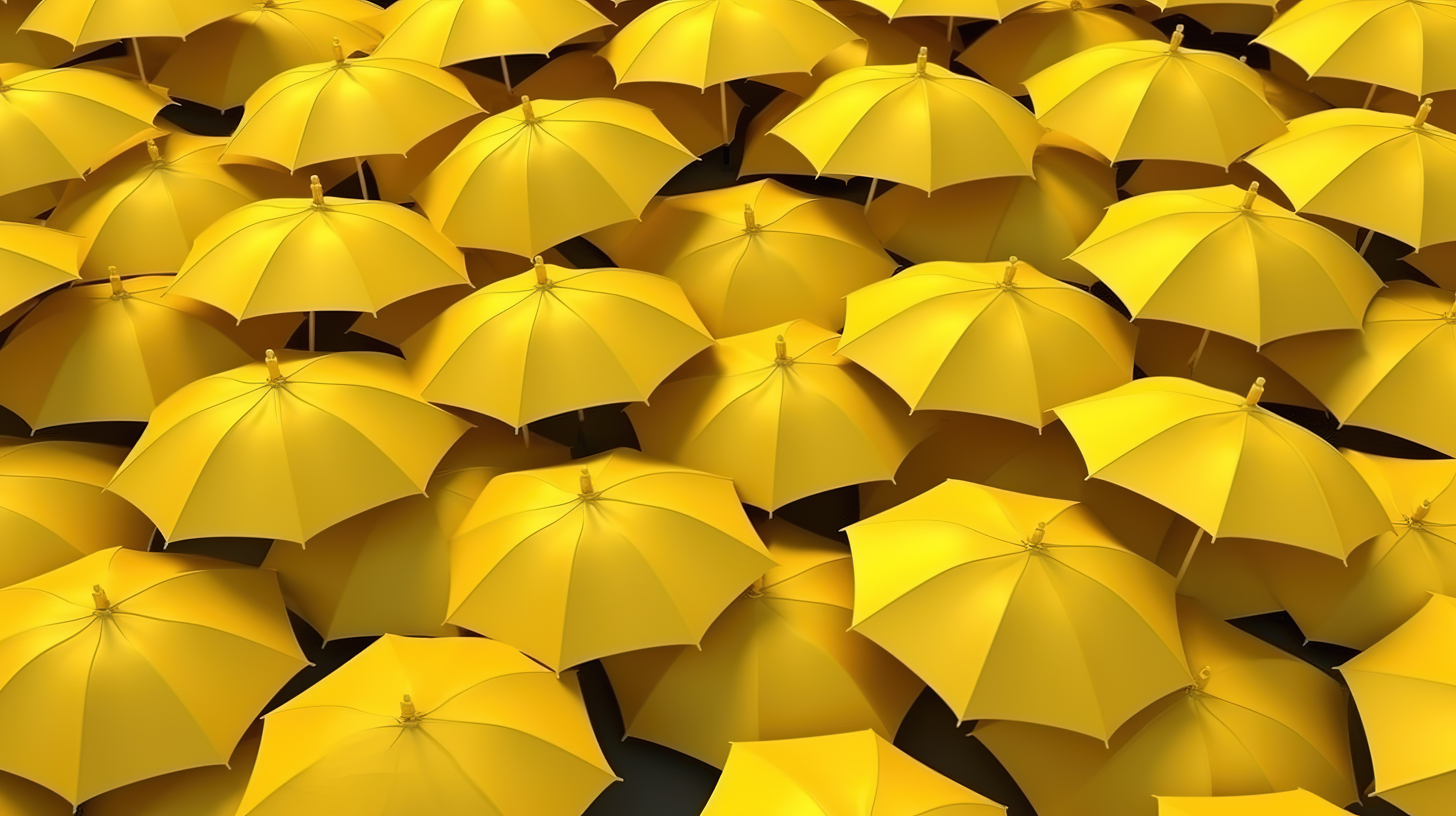 以黄色雨伞为特色的商业保险和安全概念的 3D 渲染图片