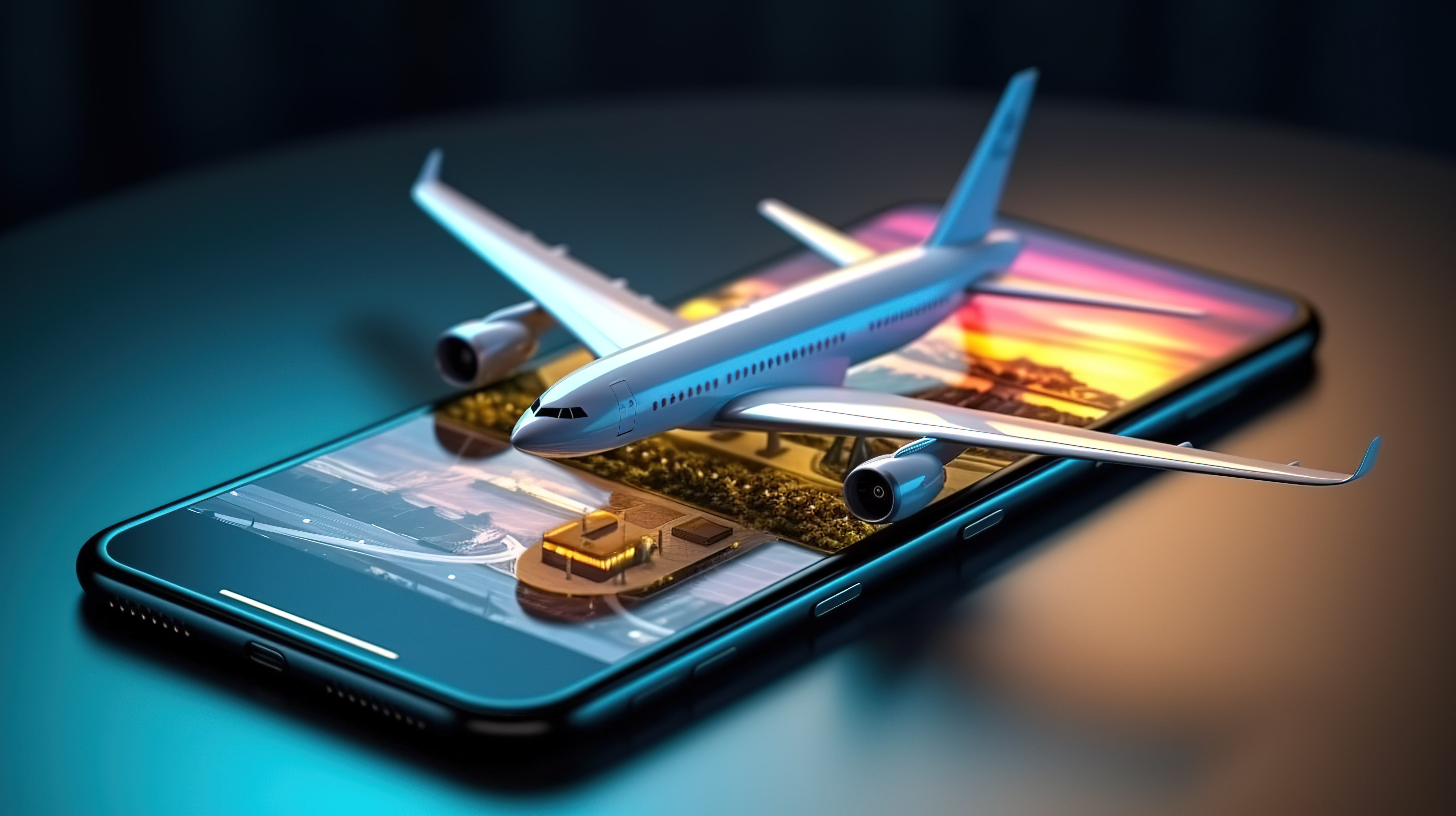 用于在智能手机上购买机票或检查航班的航空公司预订应用程序的 3D 插图图片