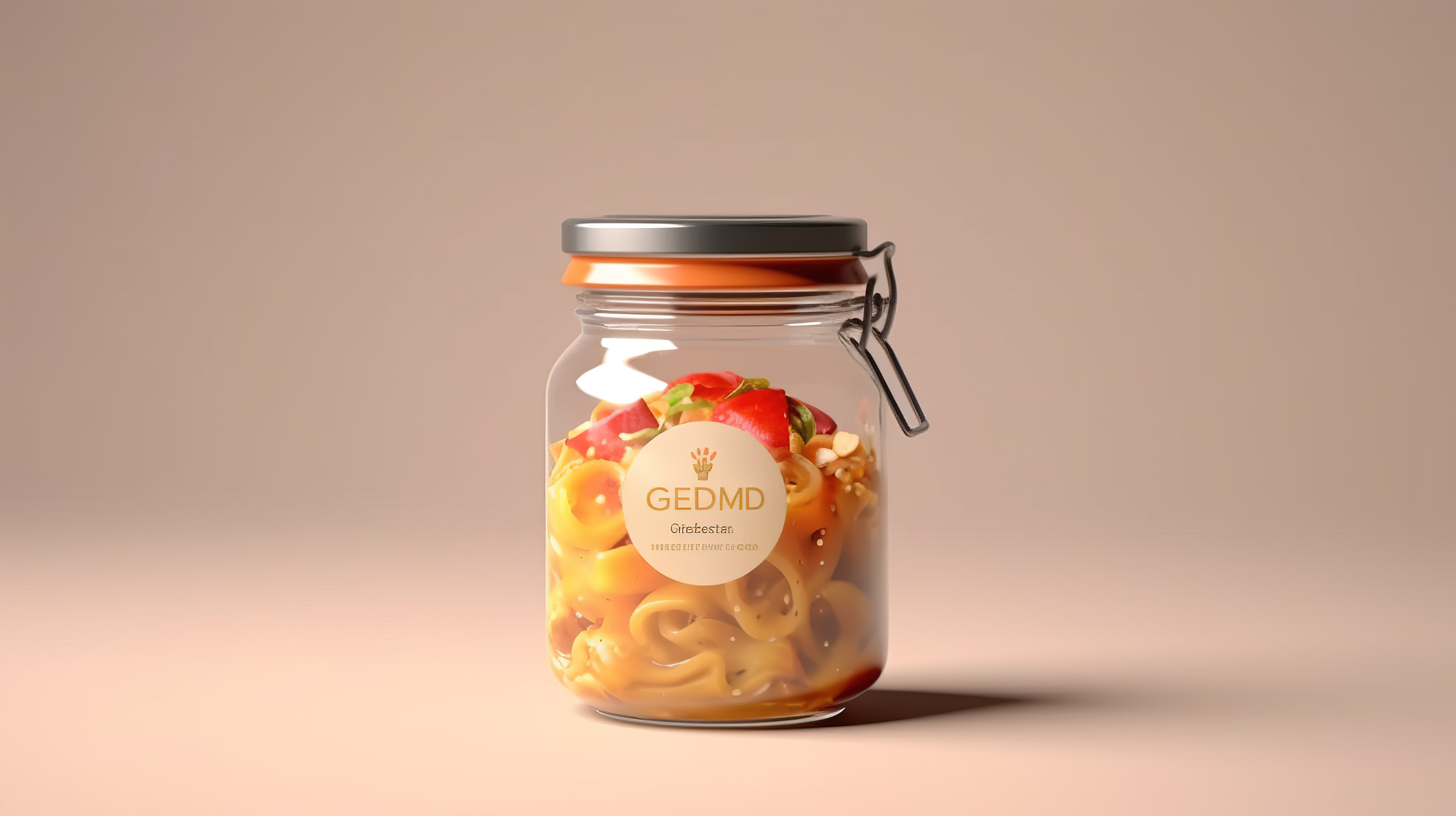 罐子和 3D 渲染食物的模型图片