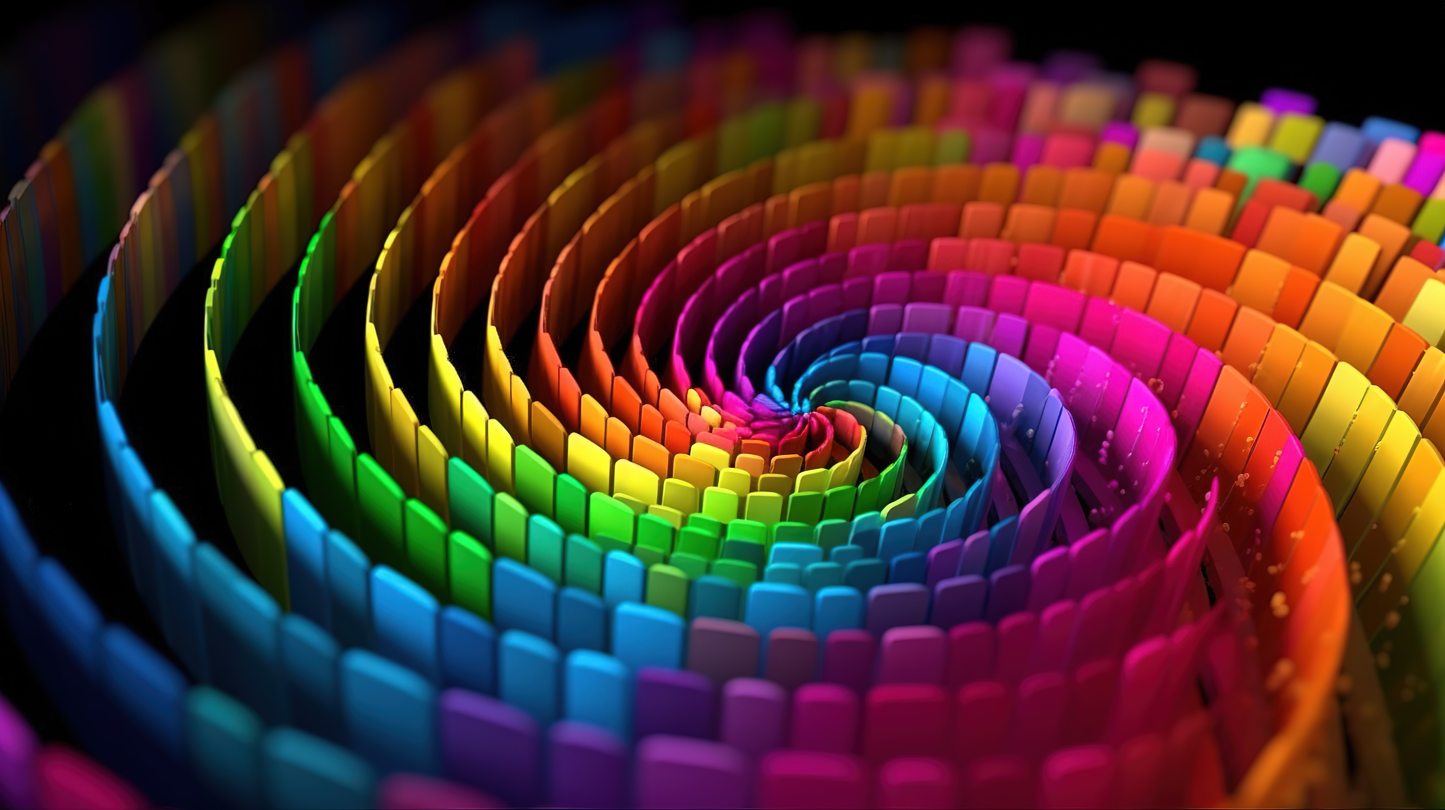 具有彩虹色和虚线背景的 3D 渲染抽象螺旋图片图片