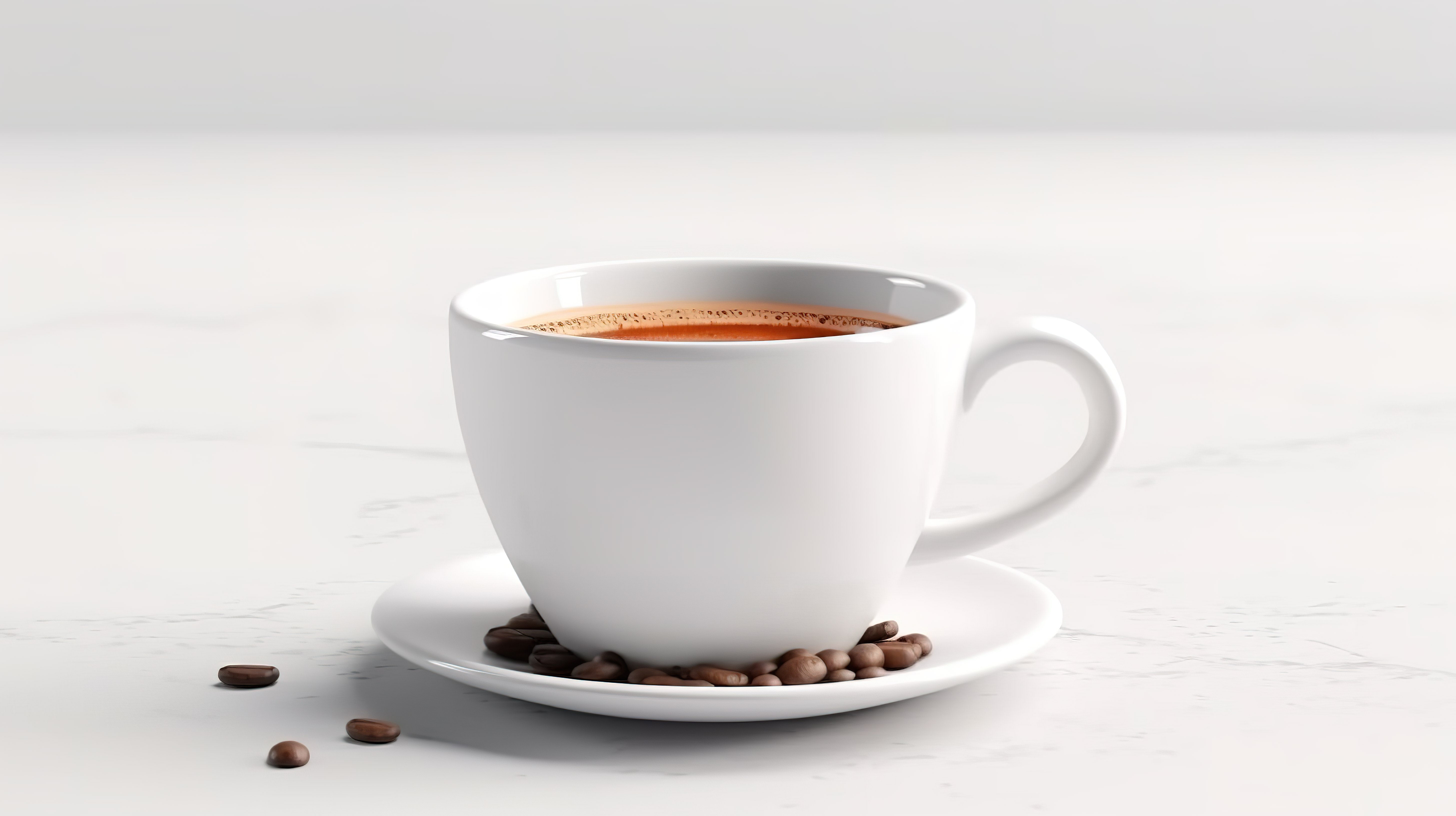 白色背景咖啡杯样机专业3D效果图图片