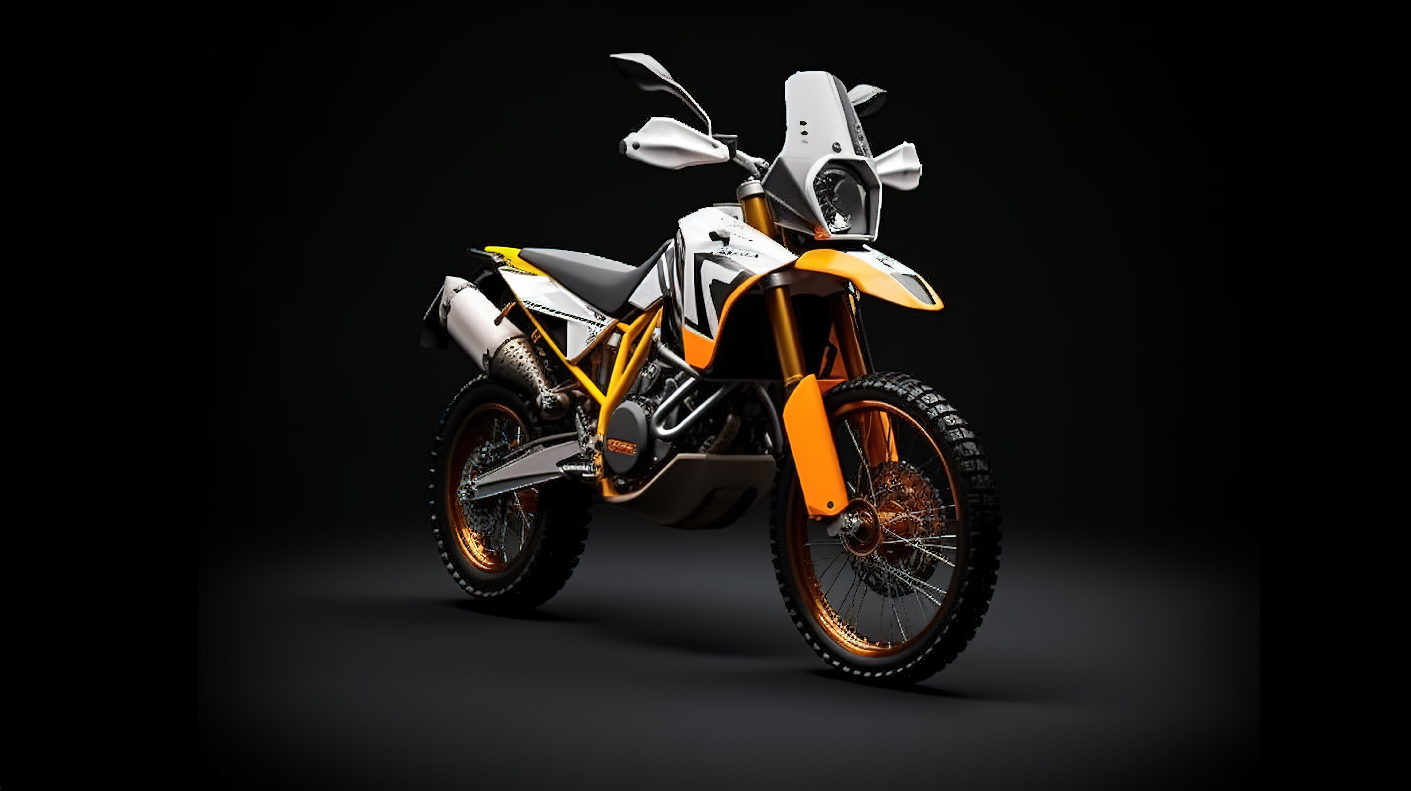 具有轻量化设计的旅游就绪耐力摩托车的 3D 插图图片
