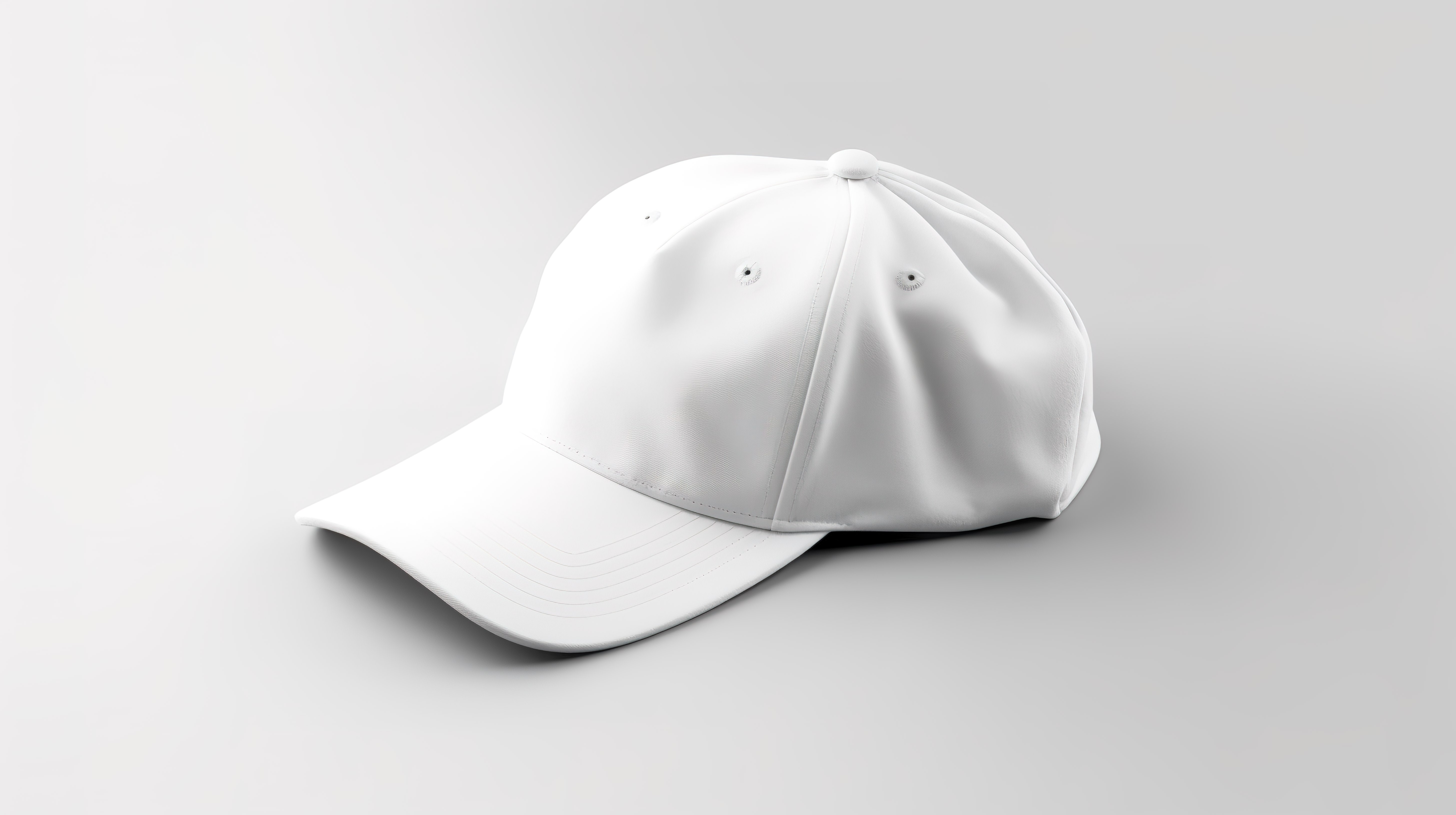 简约的白色 T 恤和帽子，在干净的背景 3D 渲染图像上为您的设计提供空间图片