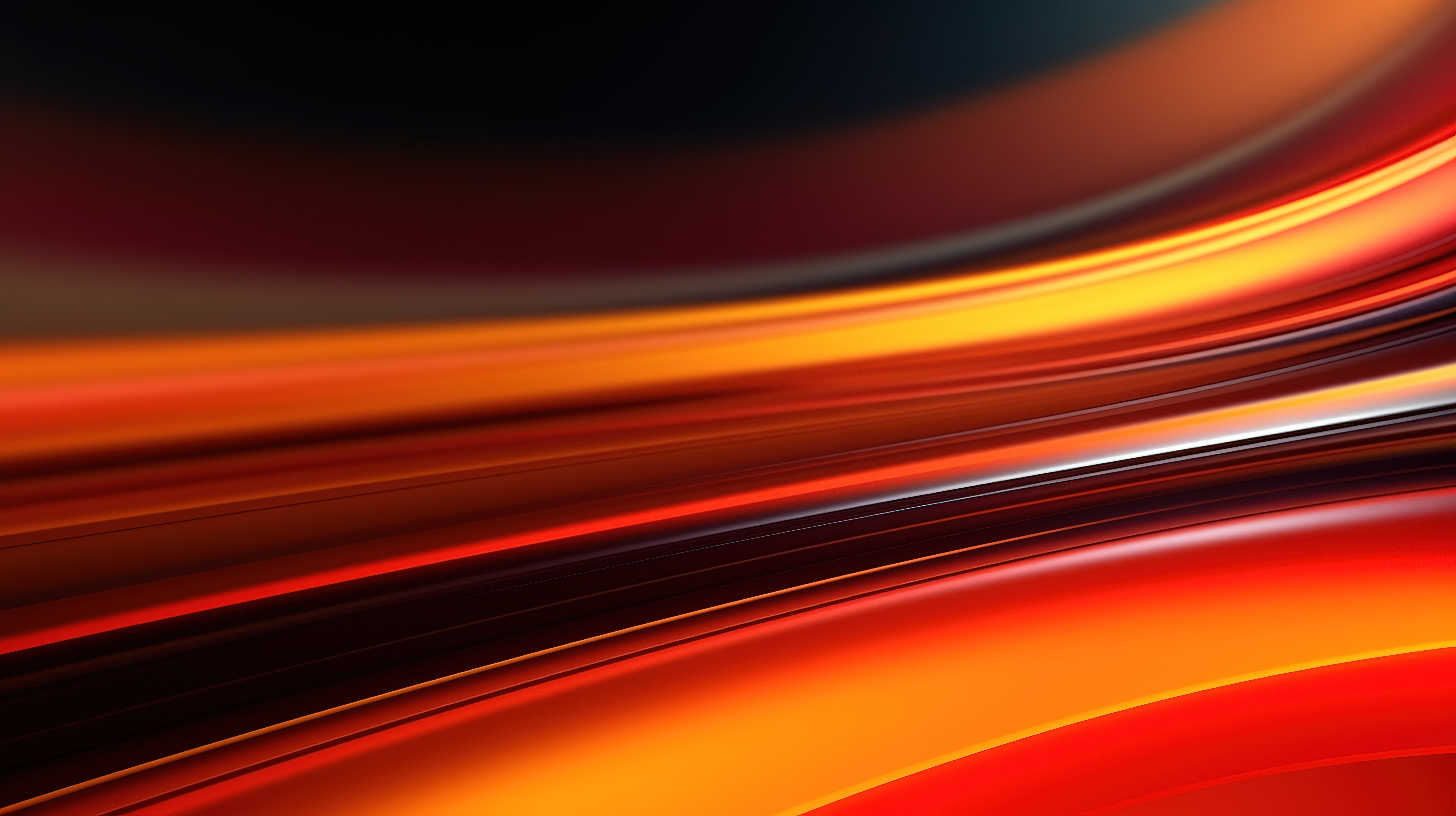 抽象背景的优雅动态 3D 插图，带有霓虹灯风格的橙色和红色运动线图片