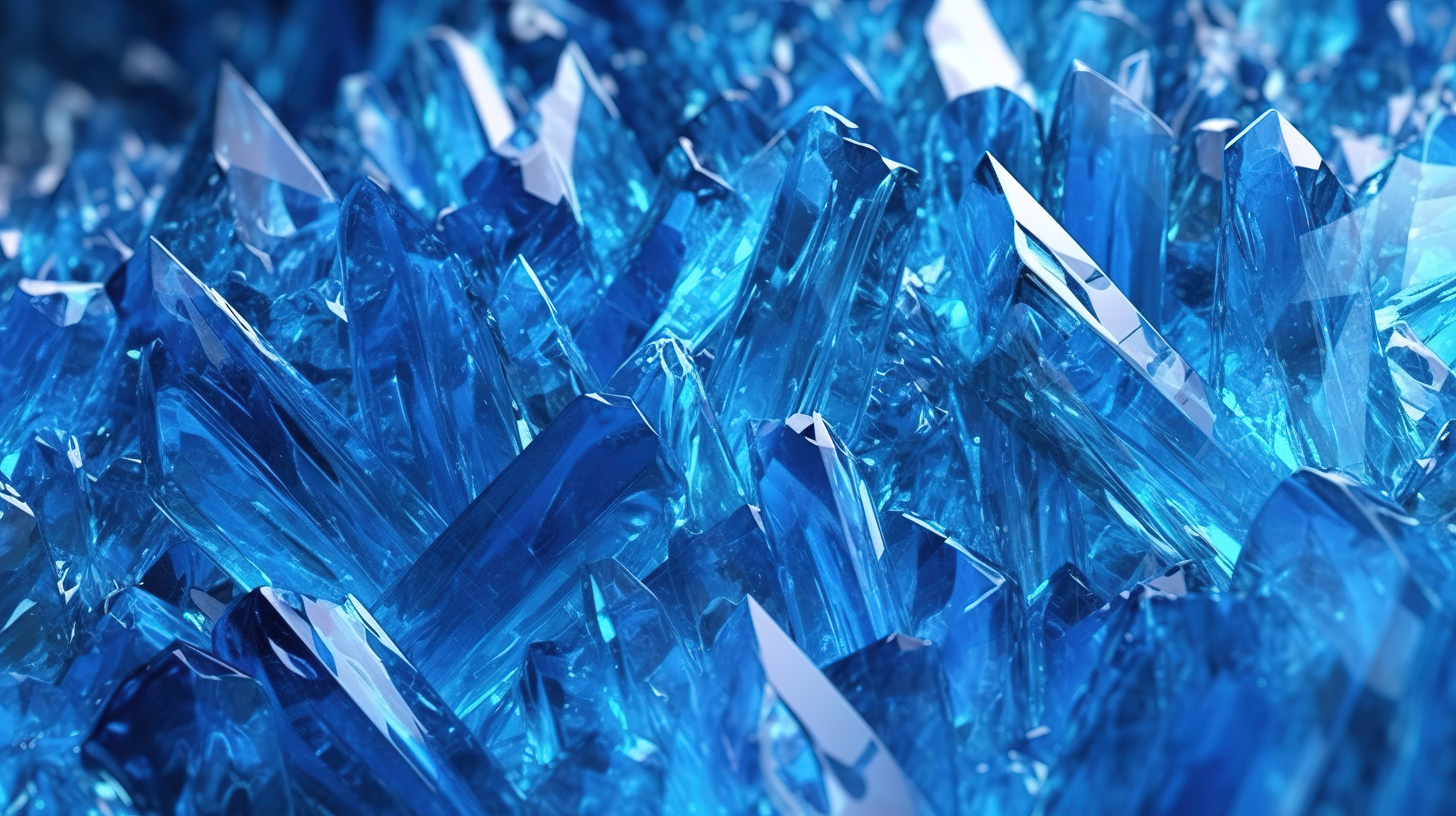 水晶蓝色背景的三维渲染图片