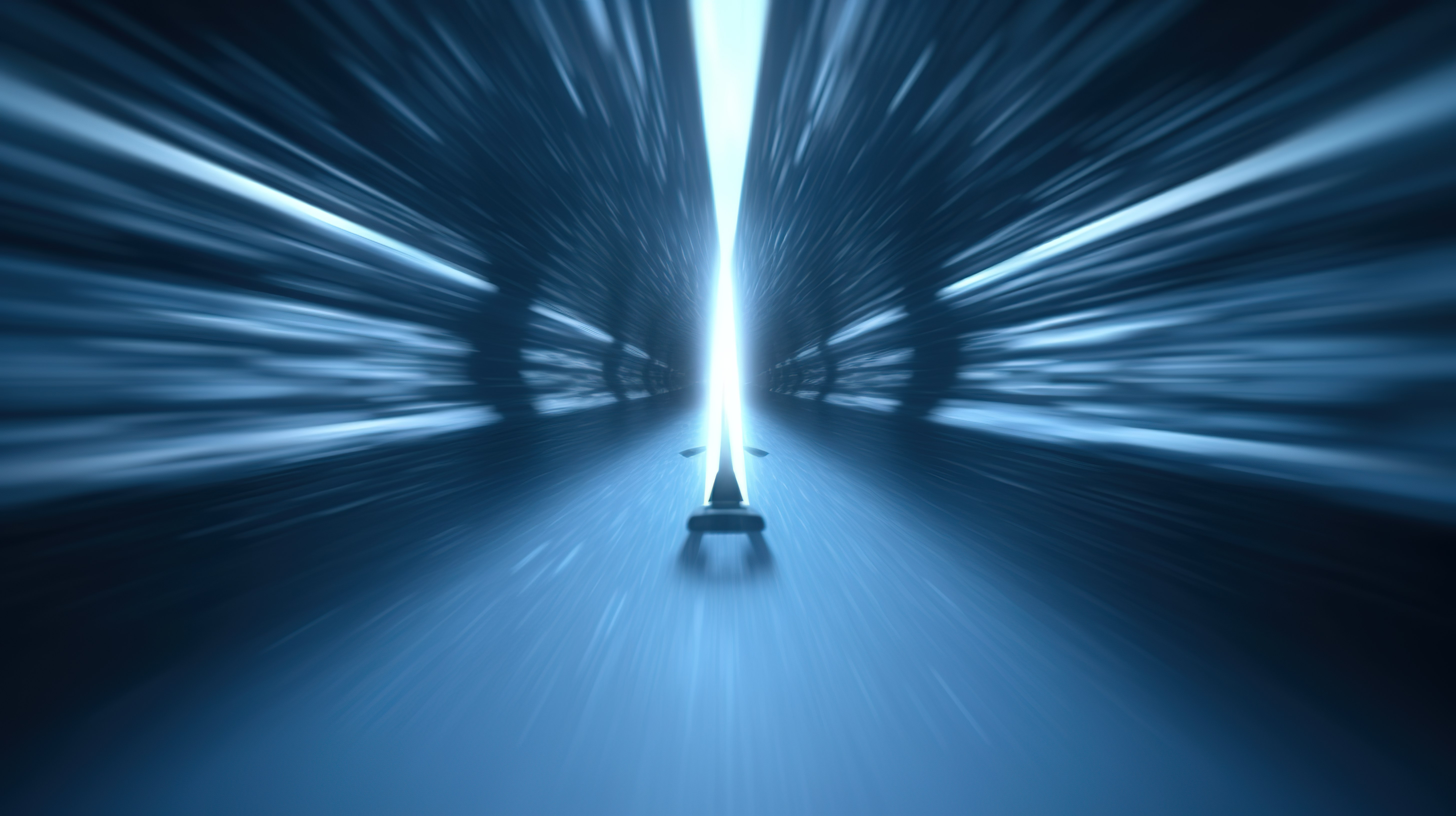 抽象速度运动模糊3D隧道和飞剑概念图片