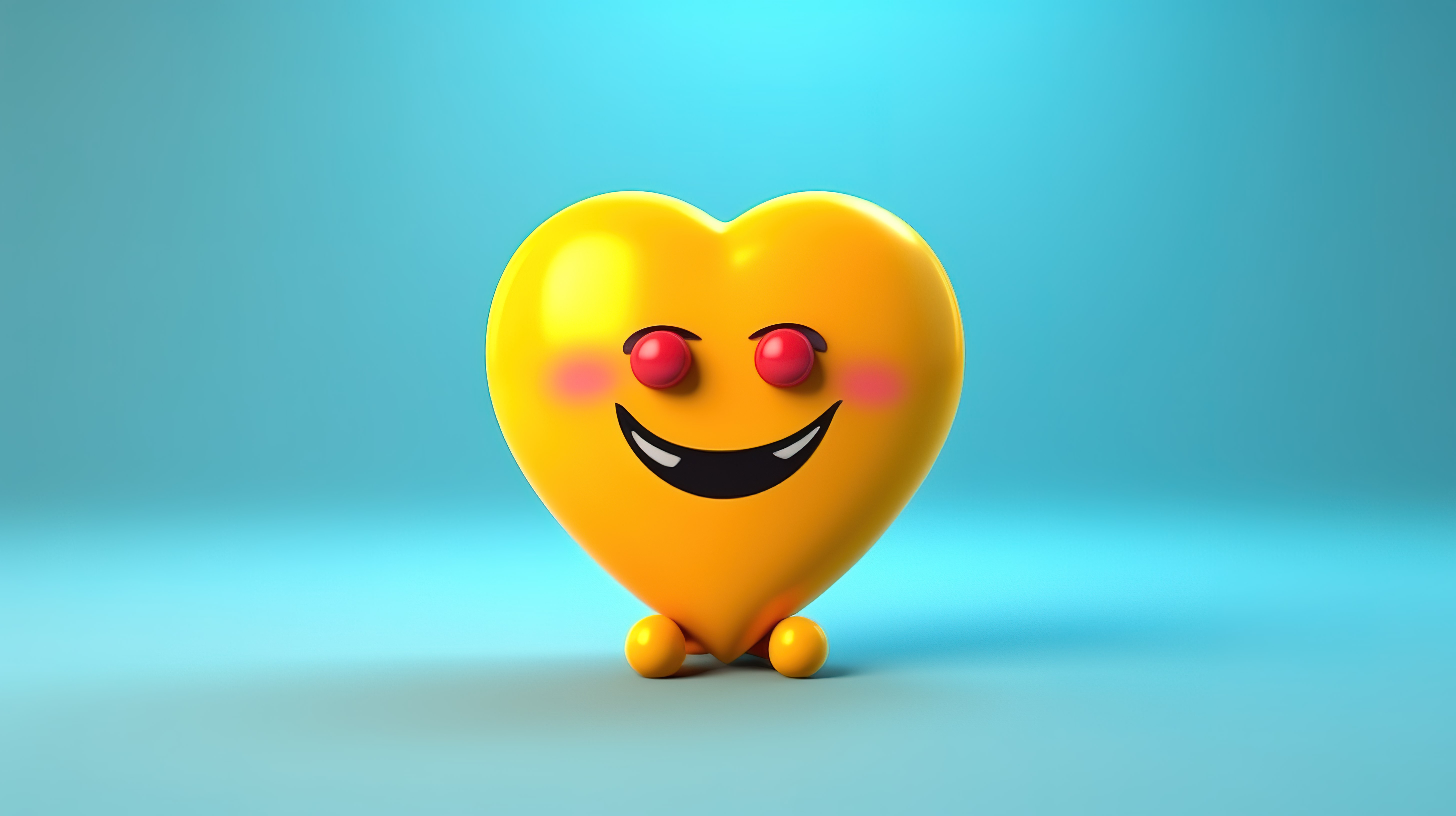 3d 渲染的心形 emoji 表情图释图片
