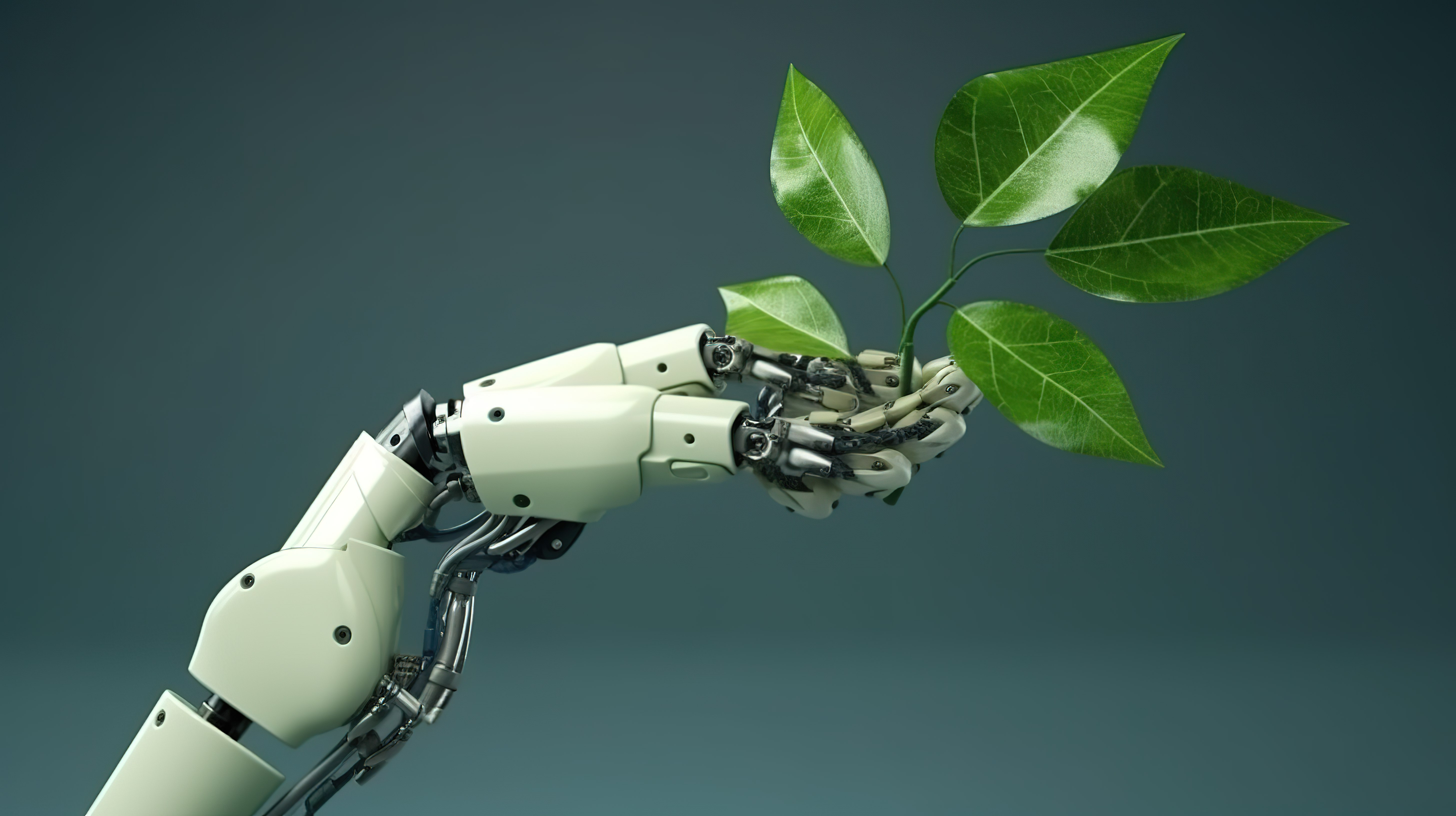 绿色科技创新3D渲染机器人手臂支持生态可持续发展图片