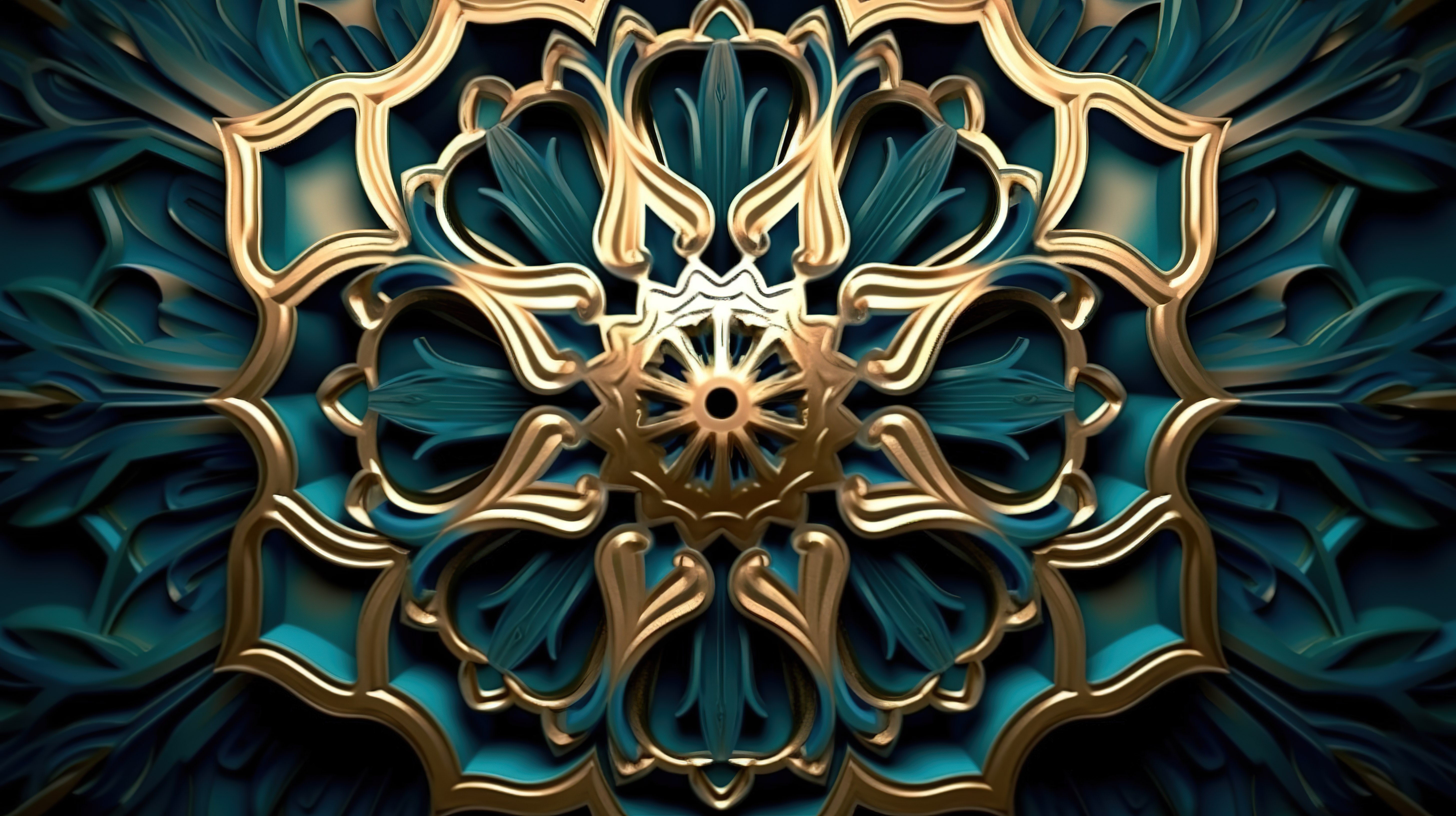 伊斯兰装饰元素和波斯装饰的 3D 插图图片
