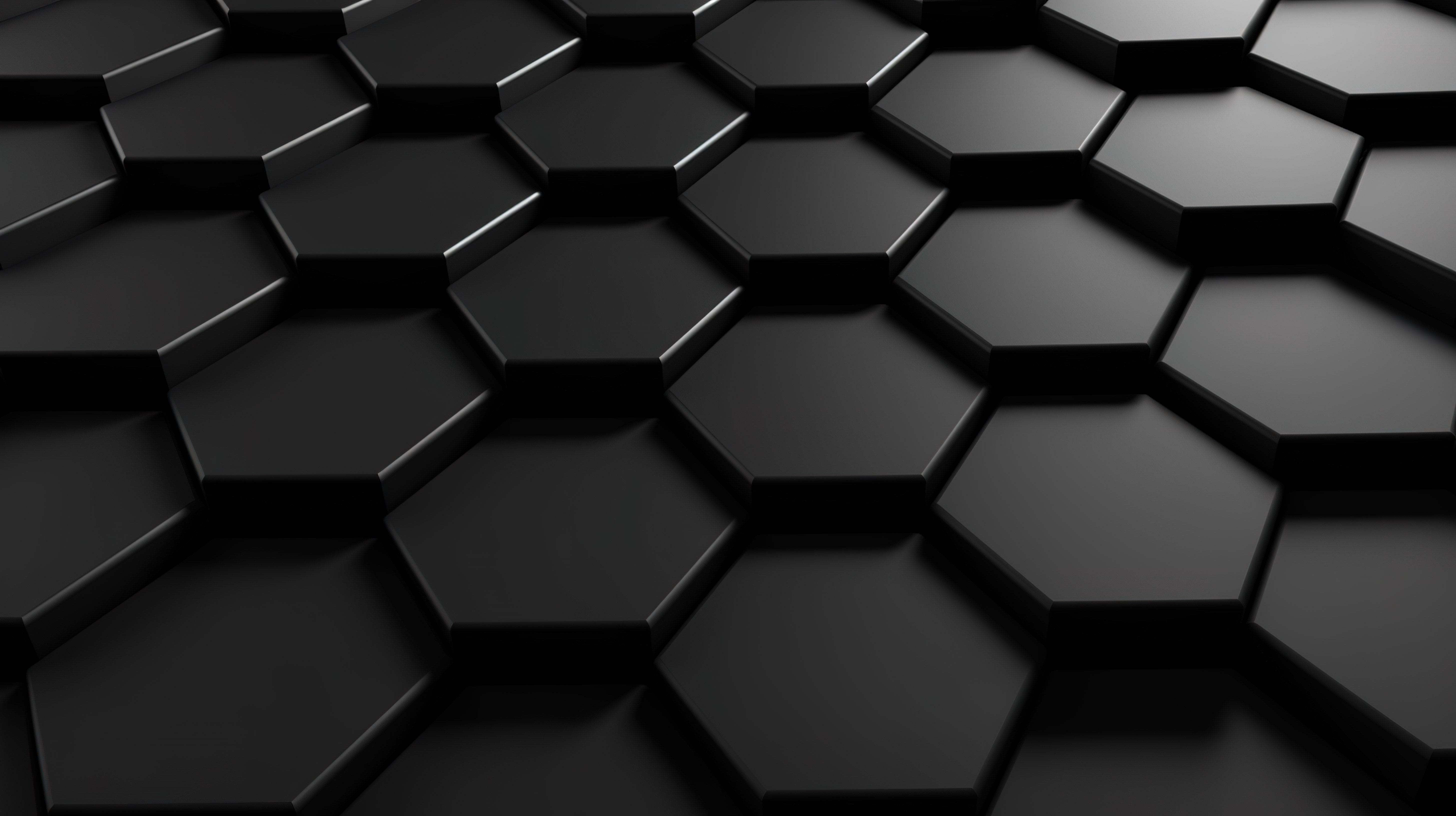 简单的黑色六边形设计 3d 渲染图片