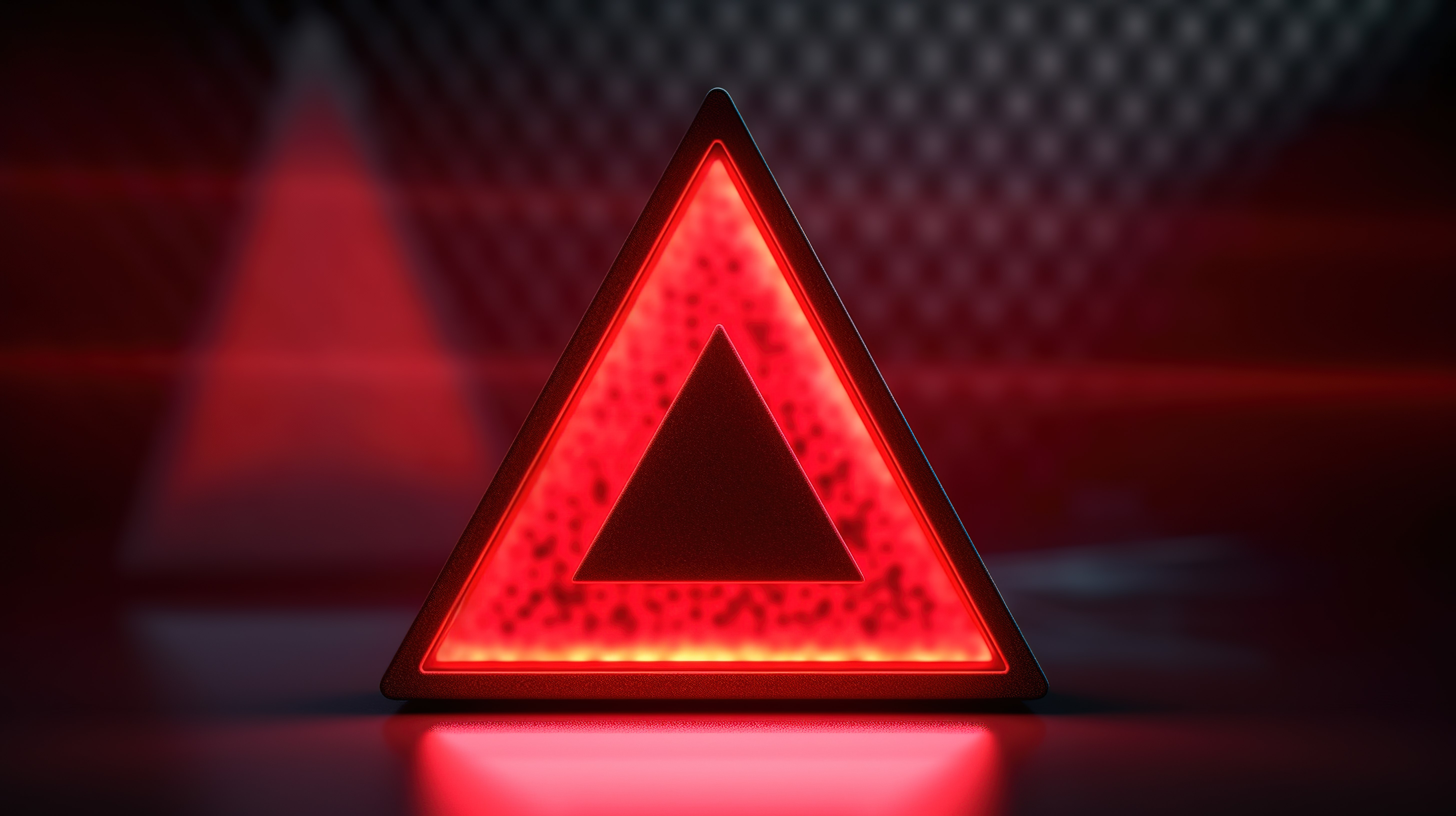 警示红色三角形警告标志的警报 3D 插图图片