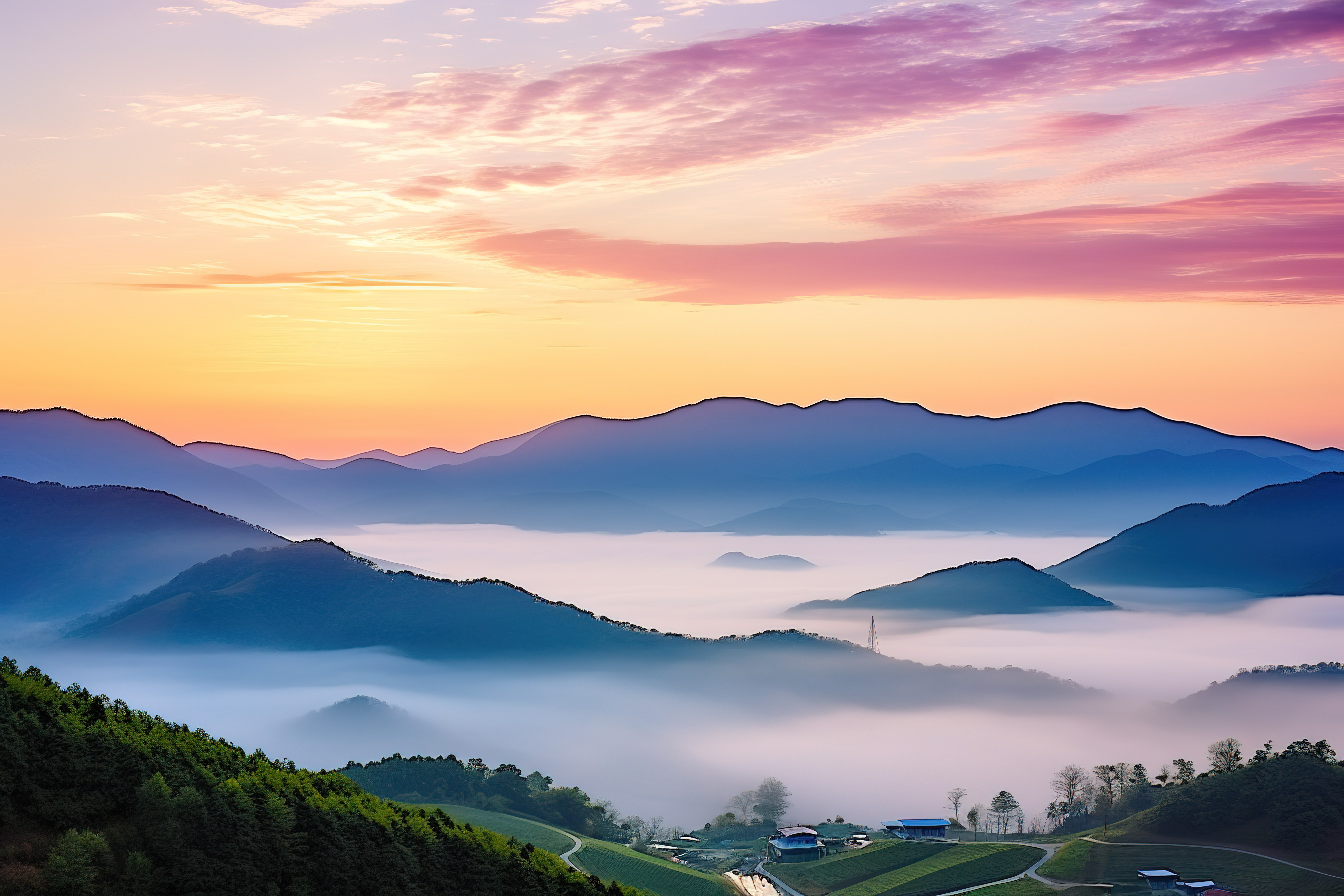 韩国山谷风景摄影图片