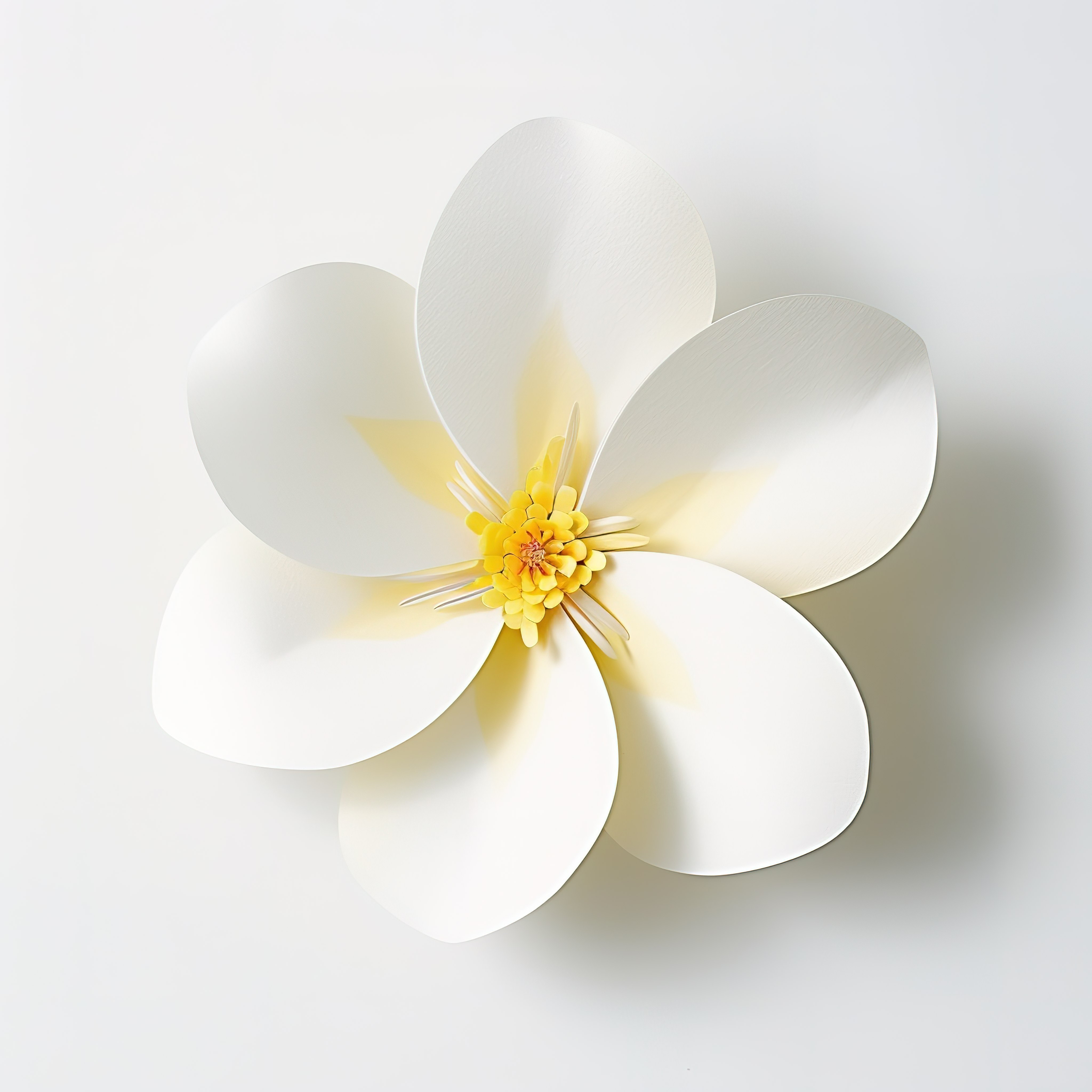 一朵白色的花站在白色的背景下图片