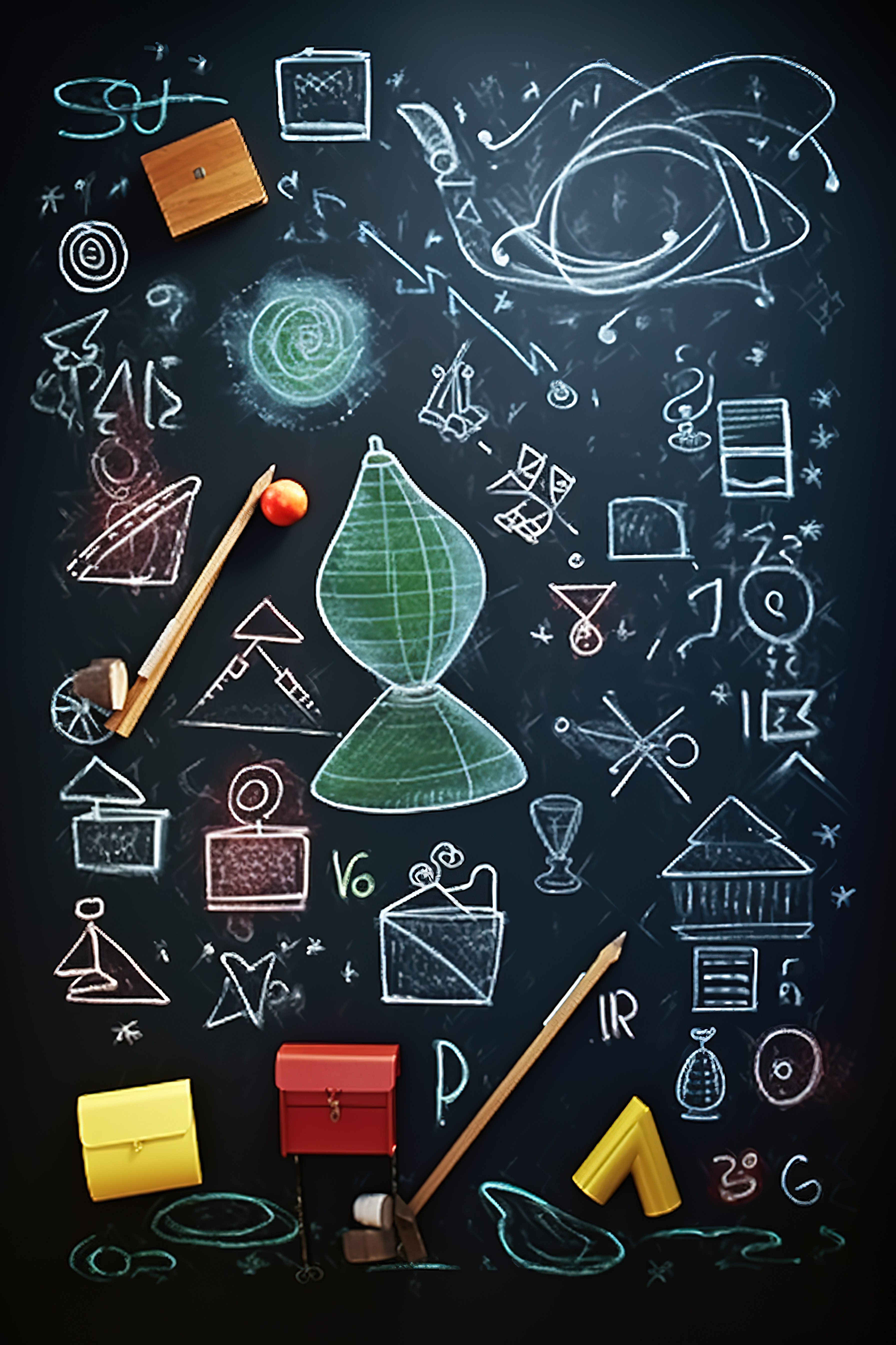 黑板科学和数学绘图图片