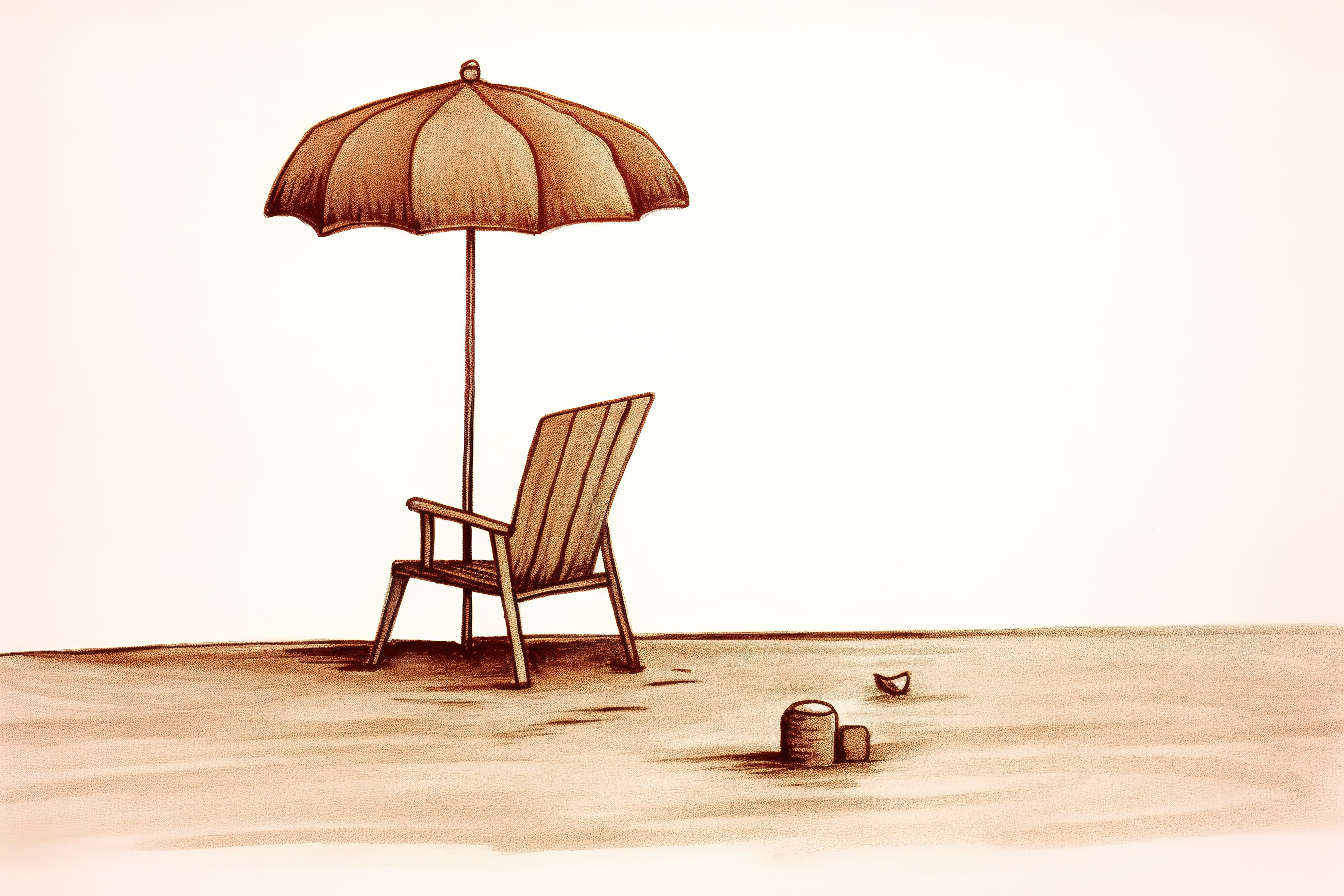 雨伞下的椅子图图片