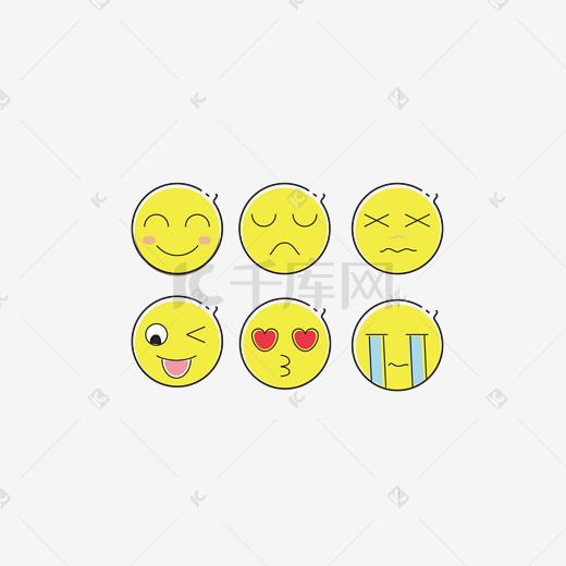 emoji卡通MBE风格手绘AI喜怒哀乐矢量表情包图片