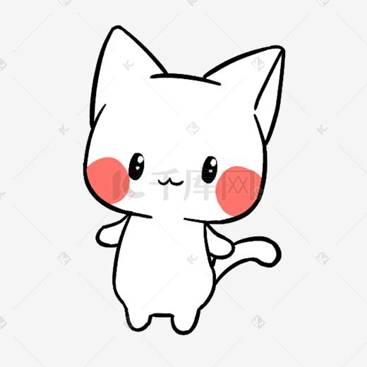 手绘卡通可爱萌宠动物表情包通用实用猫咪白猫图片