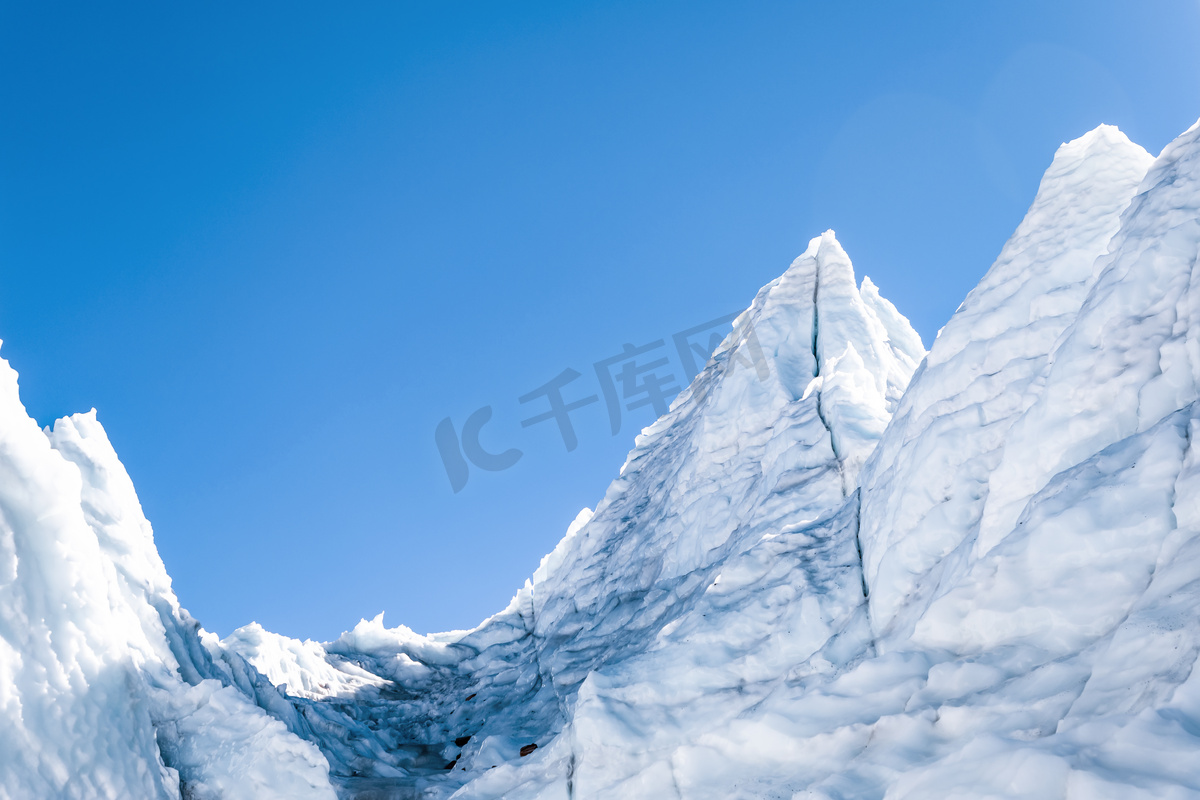 冰川冰山蓝天摄影图图片