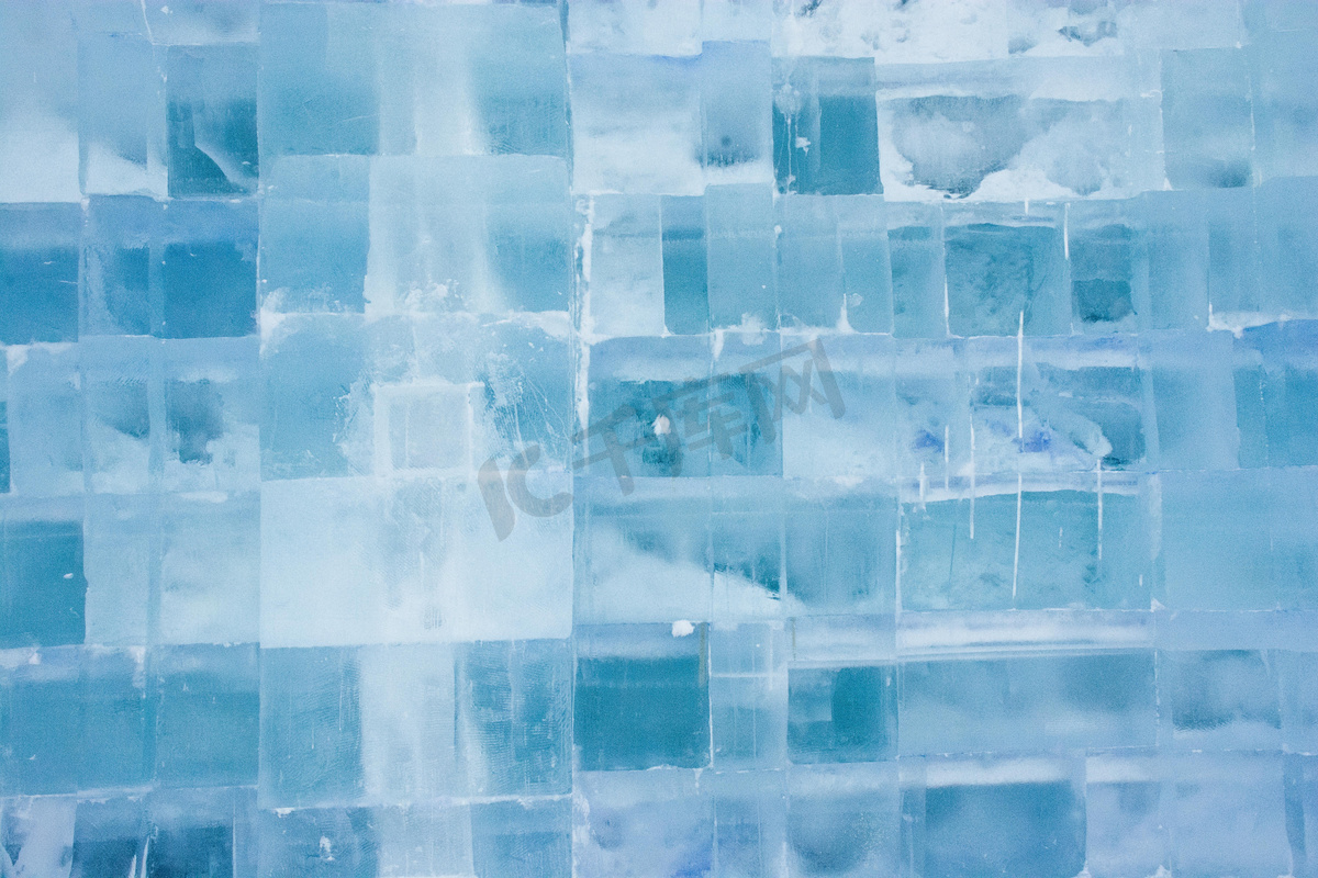 冰雕蓝色冰块图片