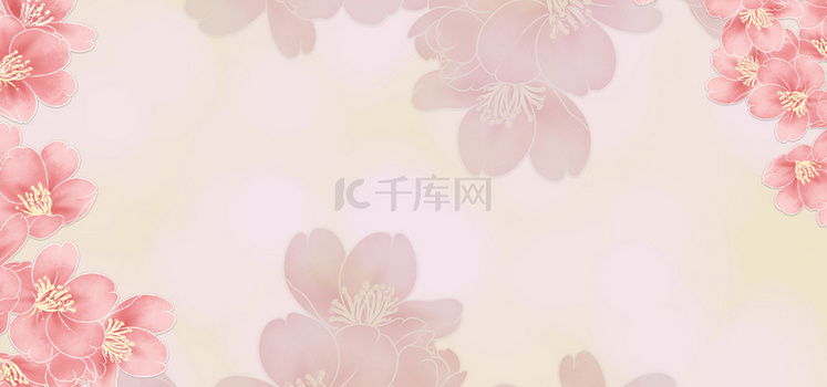 清新樱花粉色简约清新背景