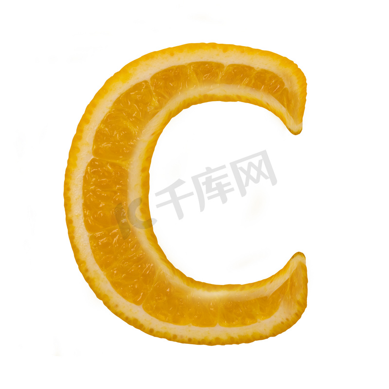 柑橘的字体。字母 c图片
