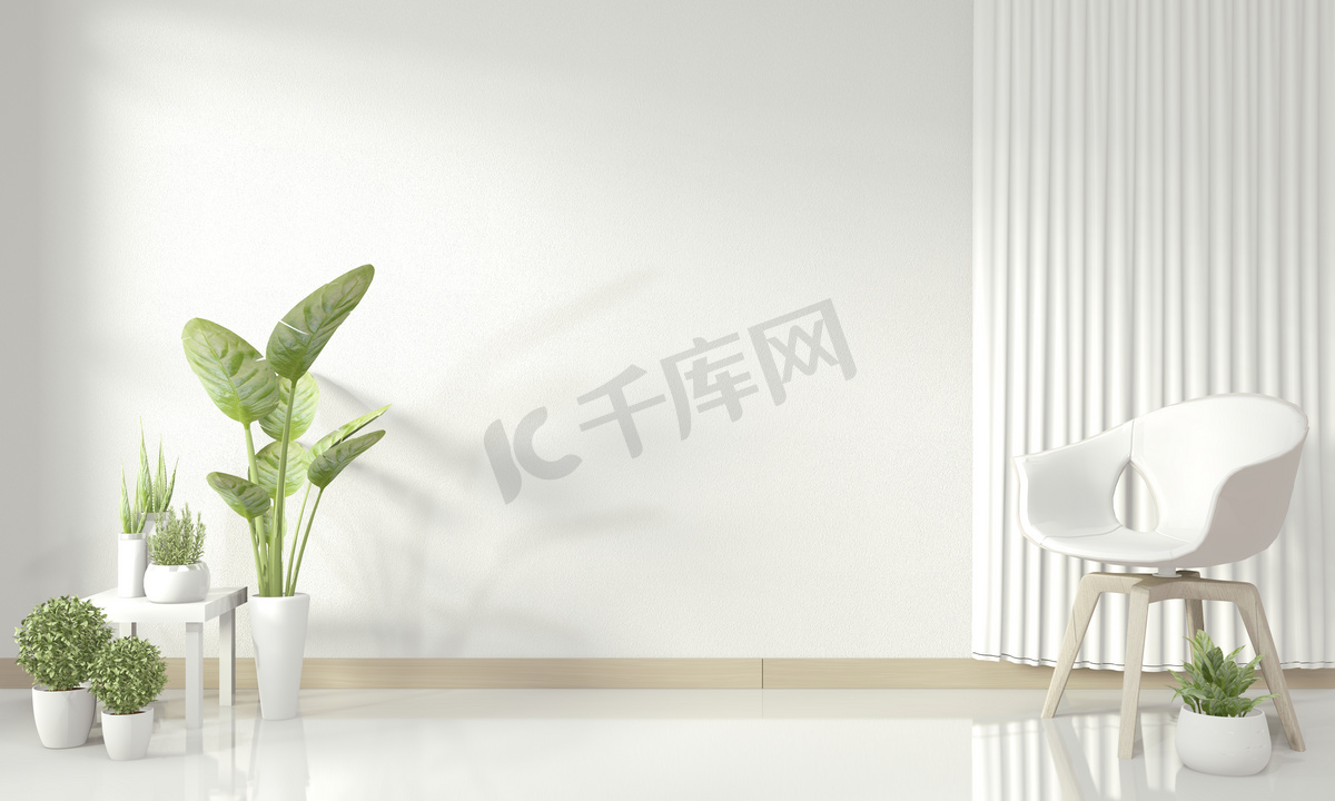 白色的现代客厅模仿室内设计图片