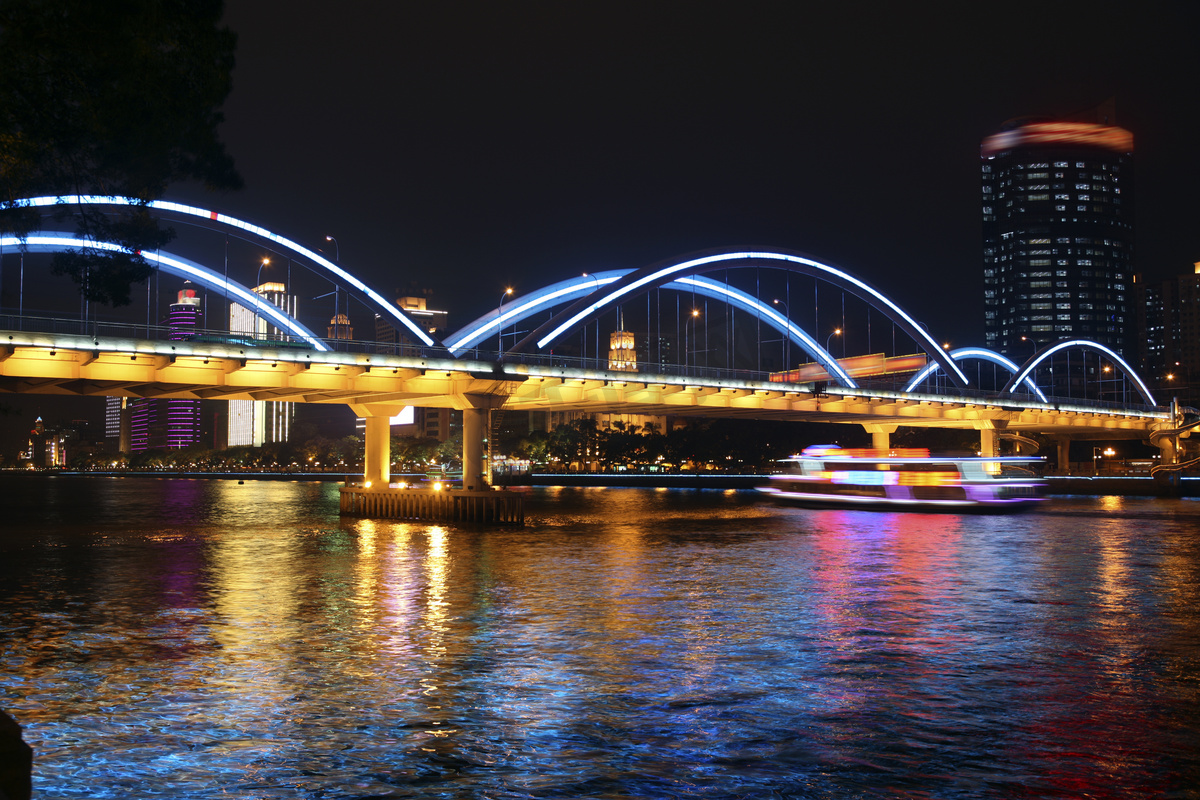 广州海印桥夜景图片
