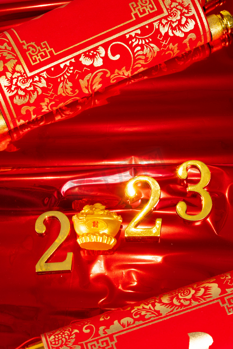 新年春节2023白天红色喜庆摄影图配图图片