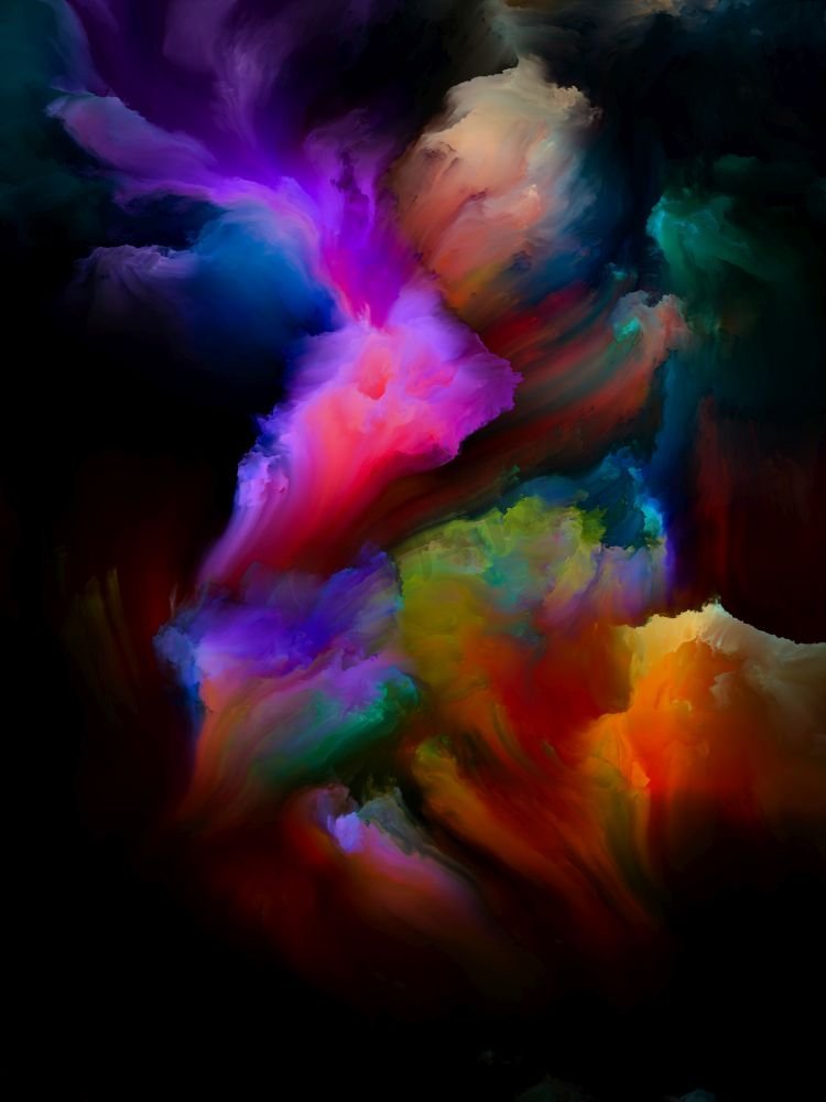 画星云。彩色梦系列由渐变和光谱色调组成的设计，作为想象力、创造力和艺术绘画的隐喻图片
