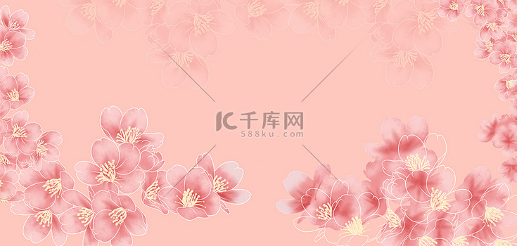 感恩节花粉色扁平