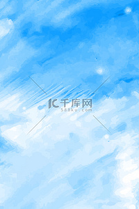 蓝色水彩渐变天空简约清新夏天背景