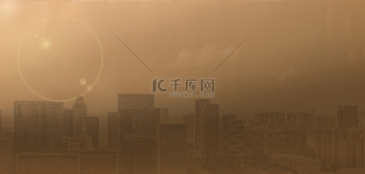 沙尘暴城市黄色