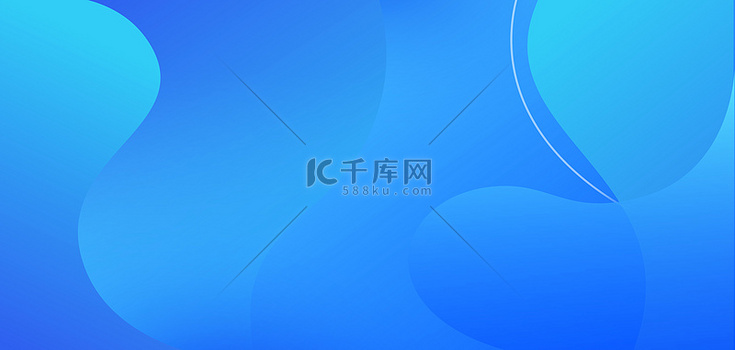 简约几何流体线条蓝色大气商务科技背景