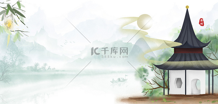 苏州建筑中国风banner